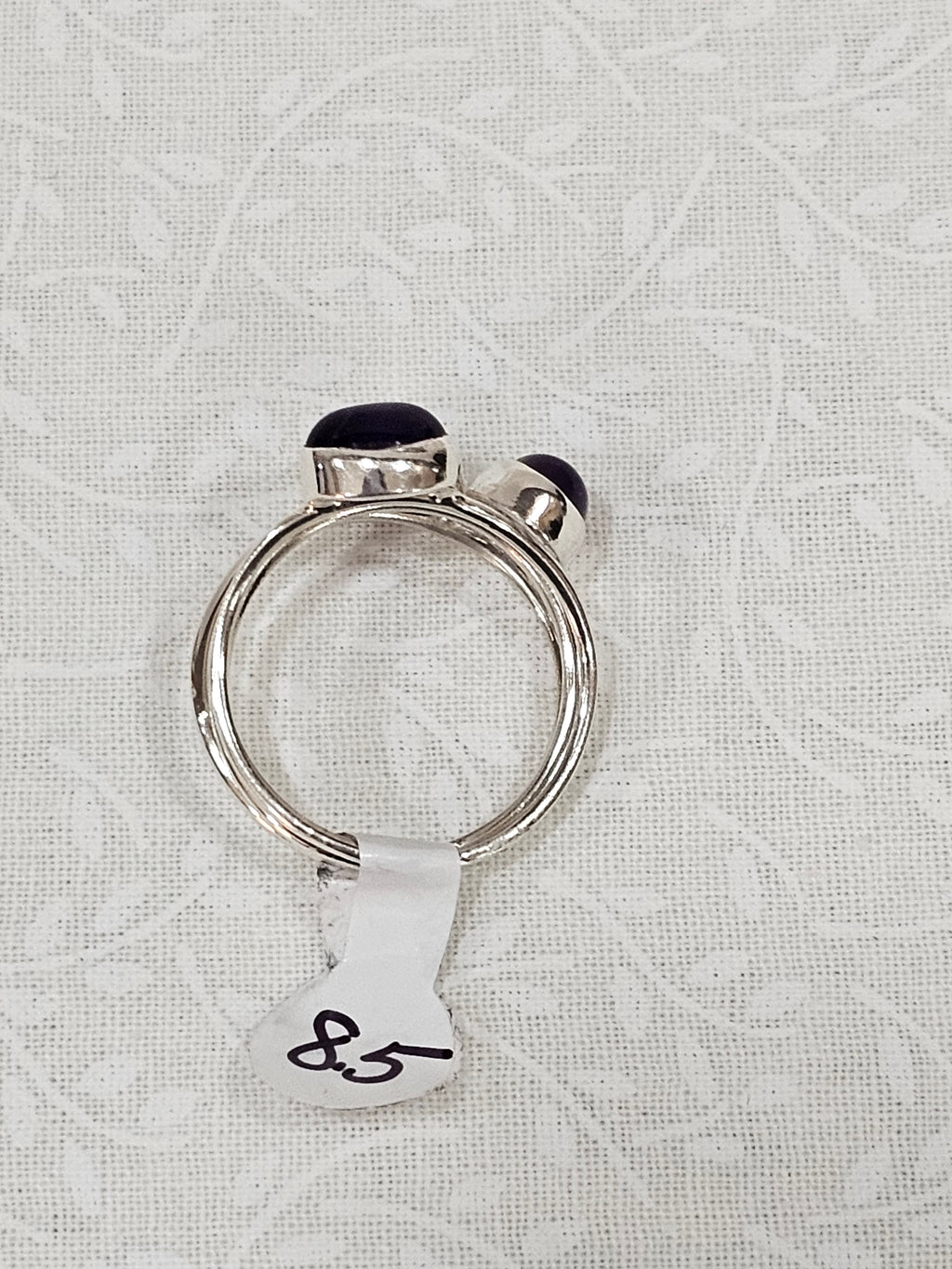 Sterling Silver Open-Back Amethyst Ring - Size 8.5
