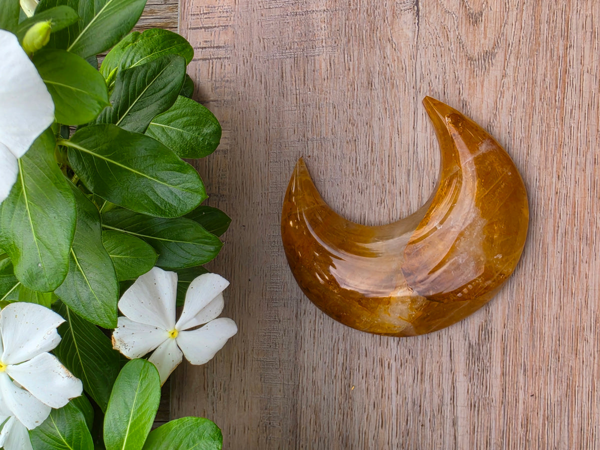 Golden Healer Crescent Moon on Stand