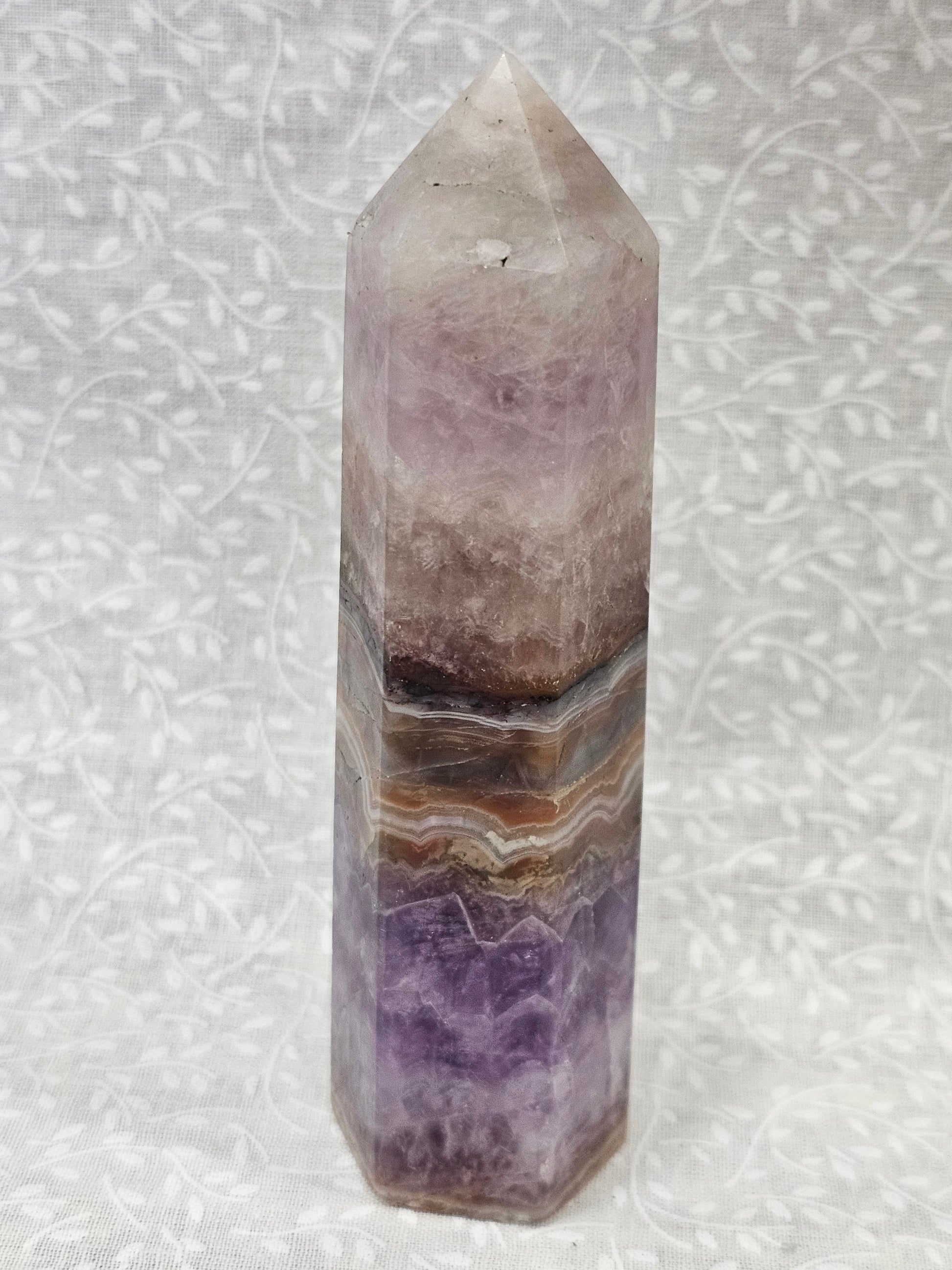 Amethyst Crazy Lace Agate Crystal Tower