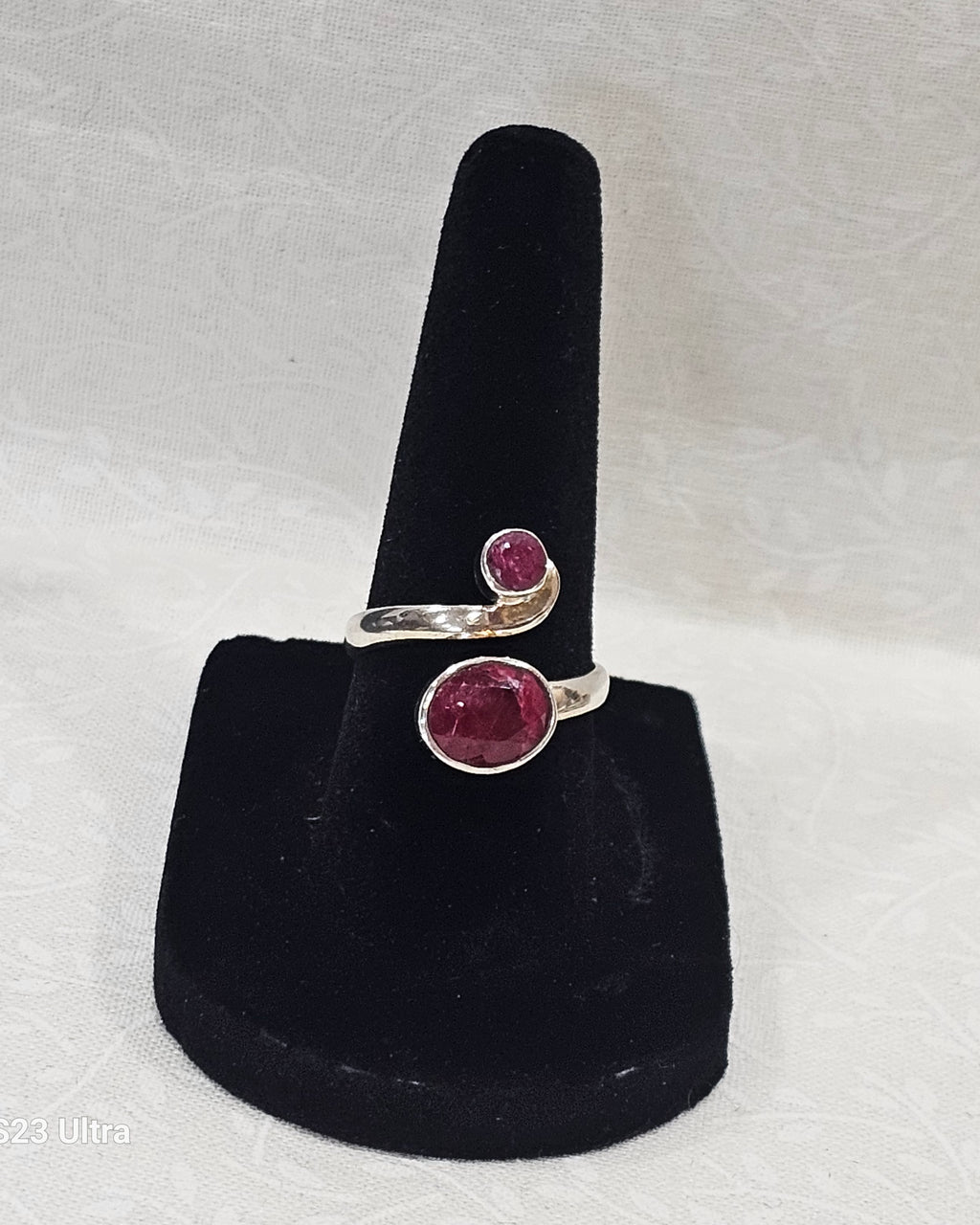 Sterling Silver Ruby Gemstone Ring - Size 7
