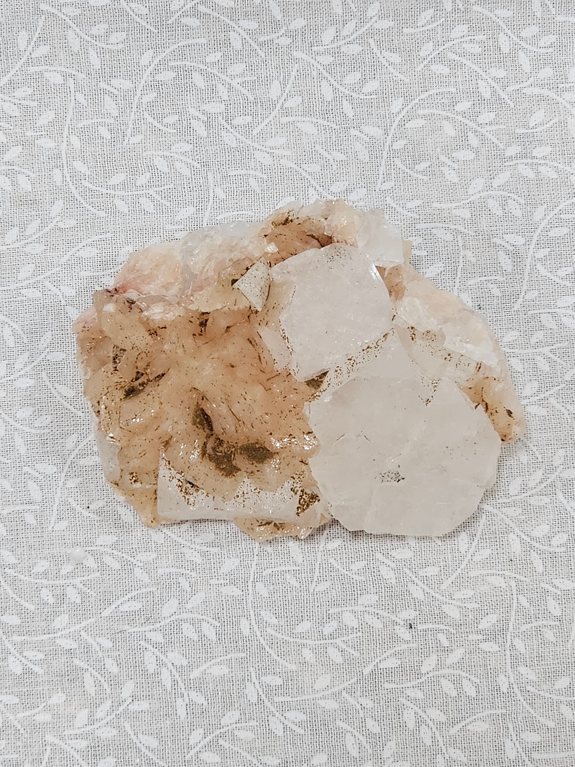 Stillbite with Apophyllite Raw Crystal Cluster