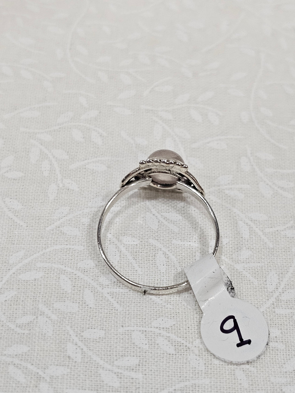 Sterling Silver Moonstone Gemstone Ring - Size 9