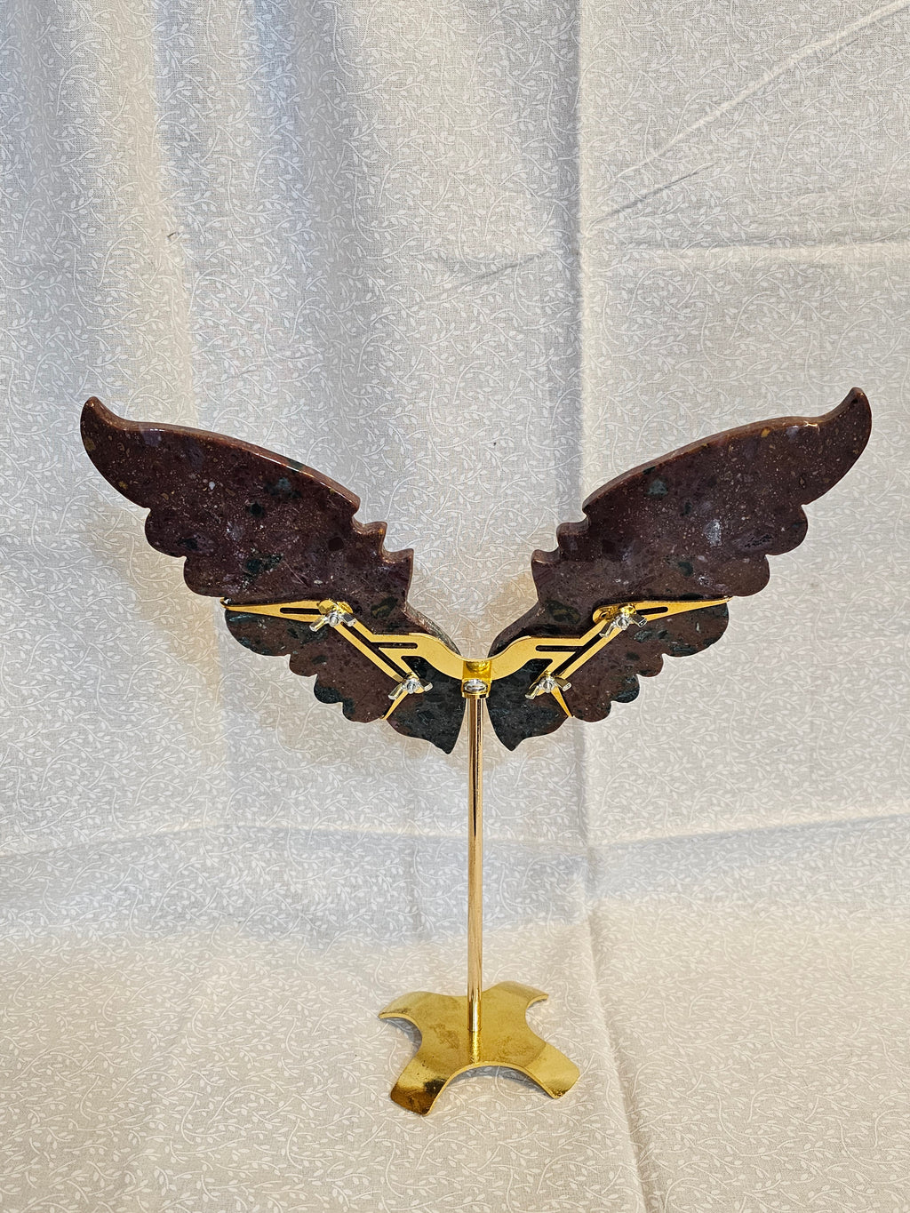 Ocean Jasper Crystal Butterfly Wings with Stand