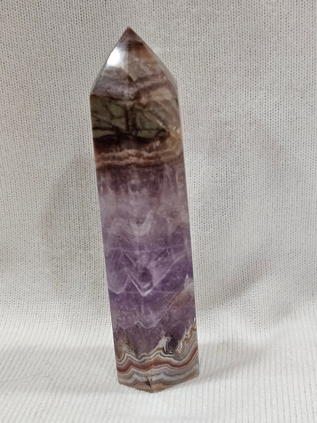 Amethyst & Crazy Lace Agate Crystal Tower
