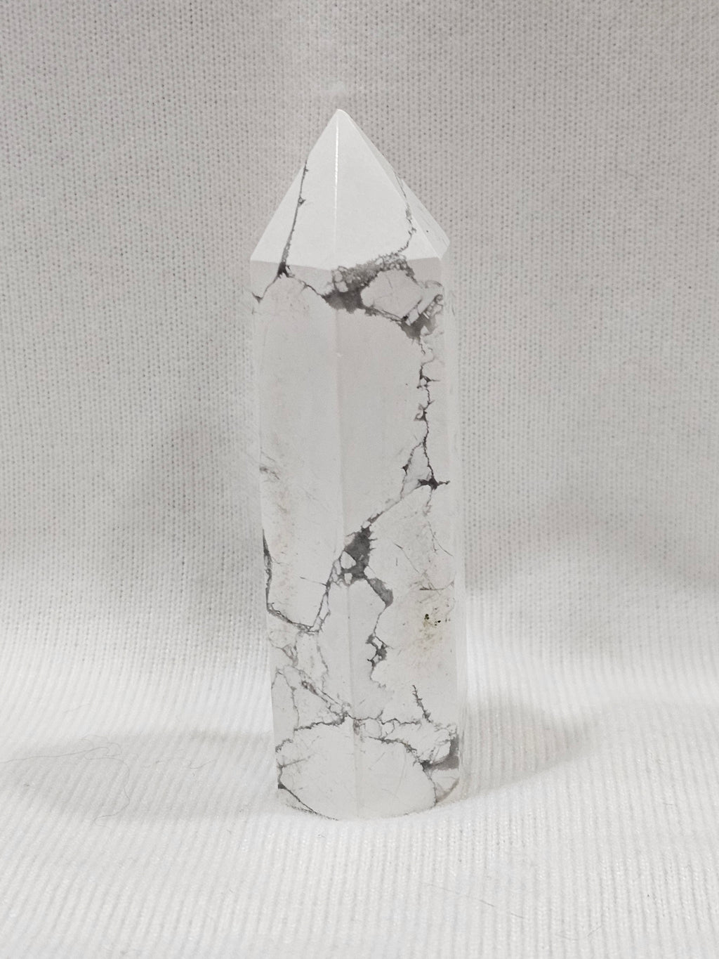 Howlite Crystal Tower – 3¼" Wide | Natural Calming Stone