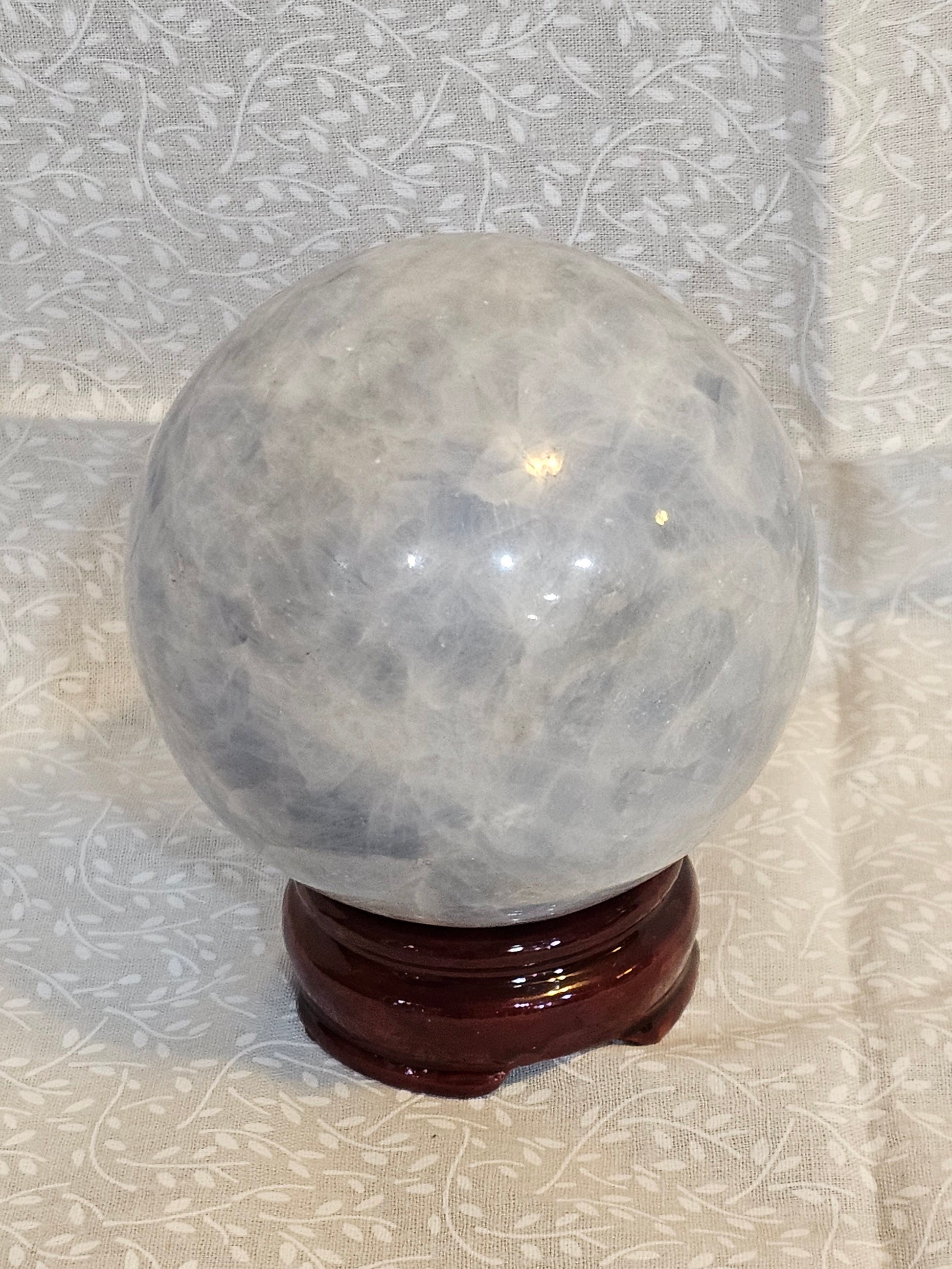 Blue Calcite Crystal Sphere 84mm
