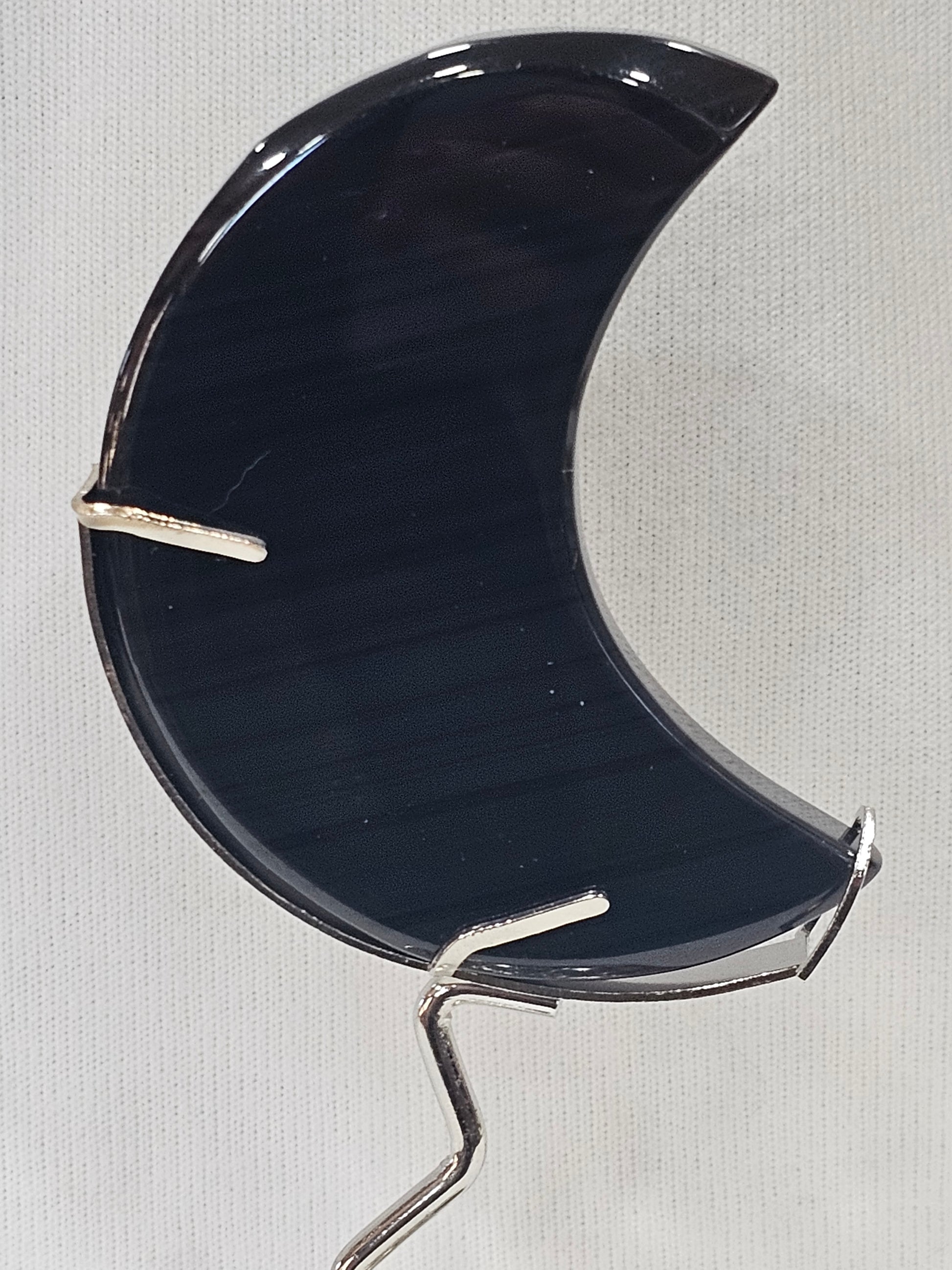 Midnight Lace Obsidian Crystal Moon