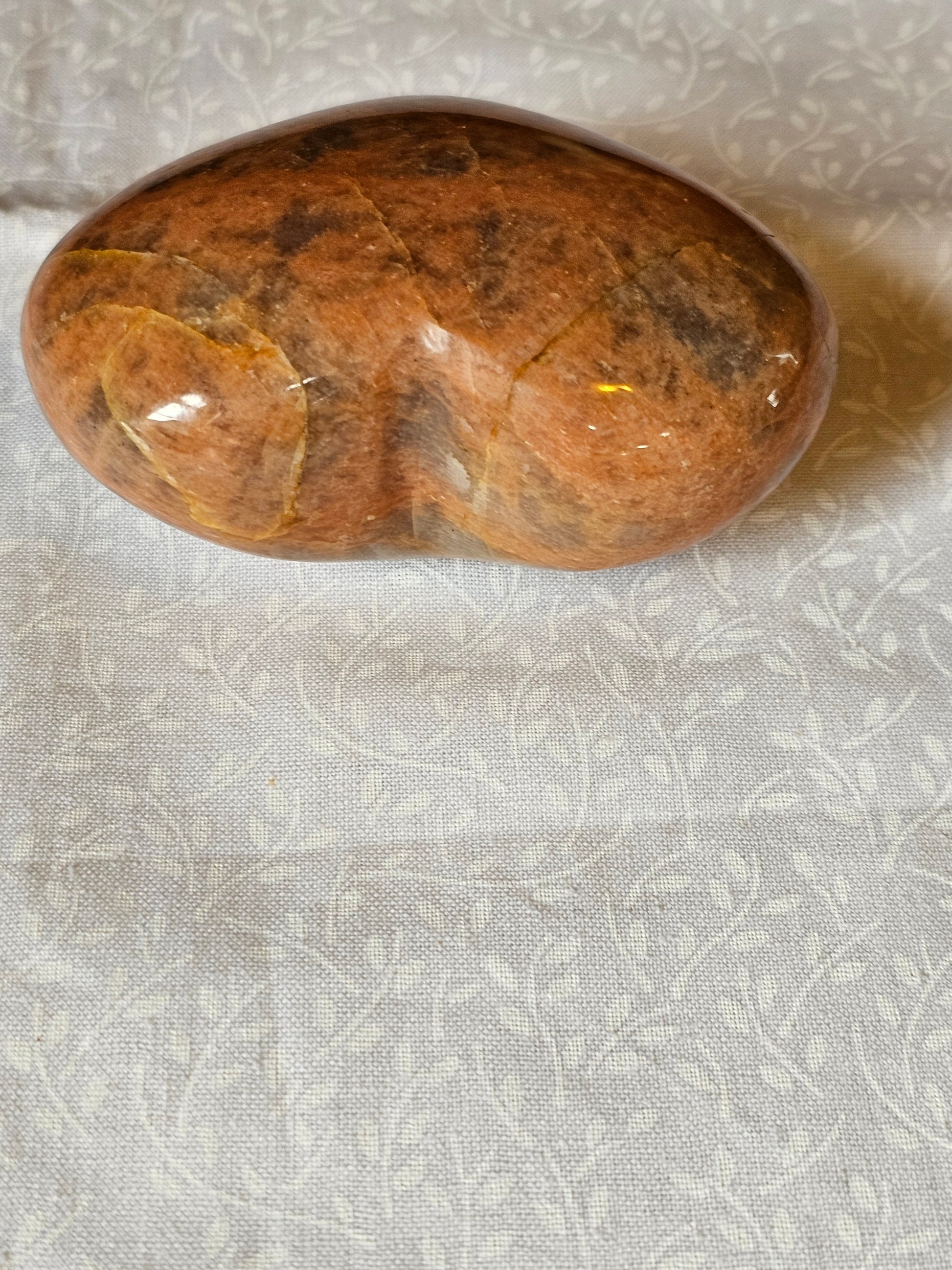 Peach Moonstone Crystal Heart 81mm