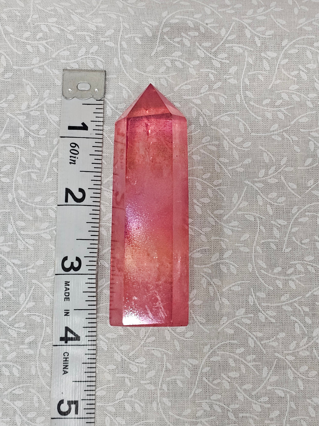 Red Aura Quartz Crystal Tower
