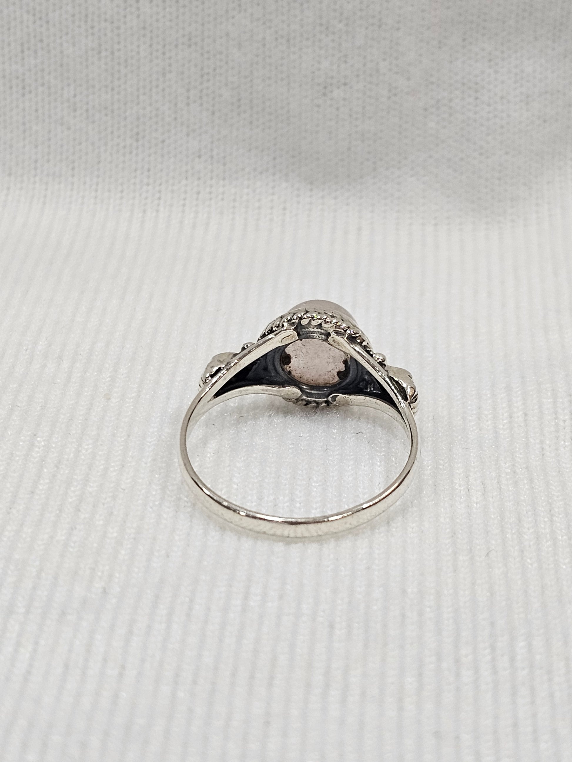 Sterling Silver Pink Quartz Gemstone Ring 9