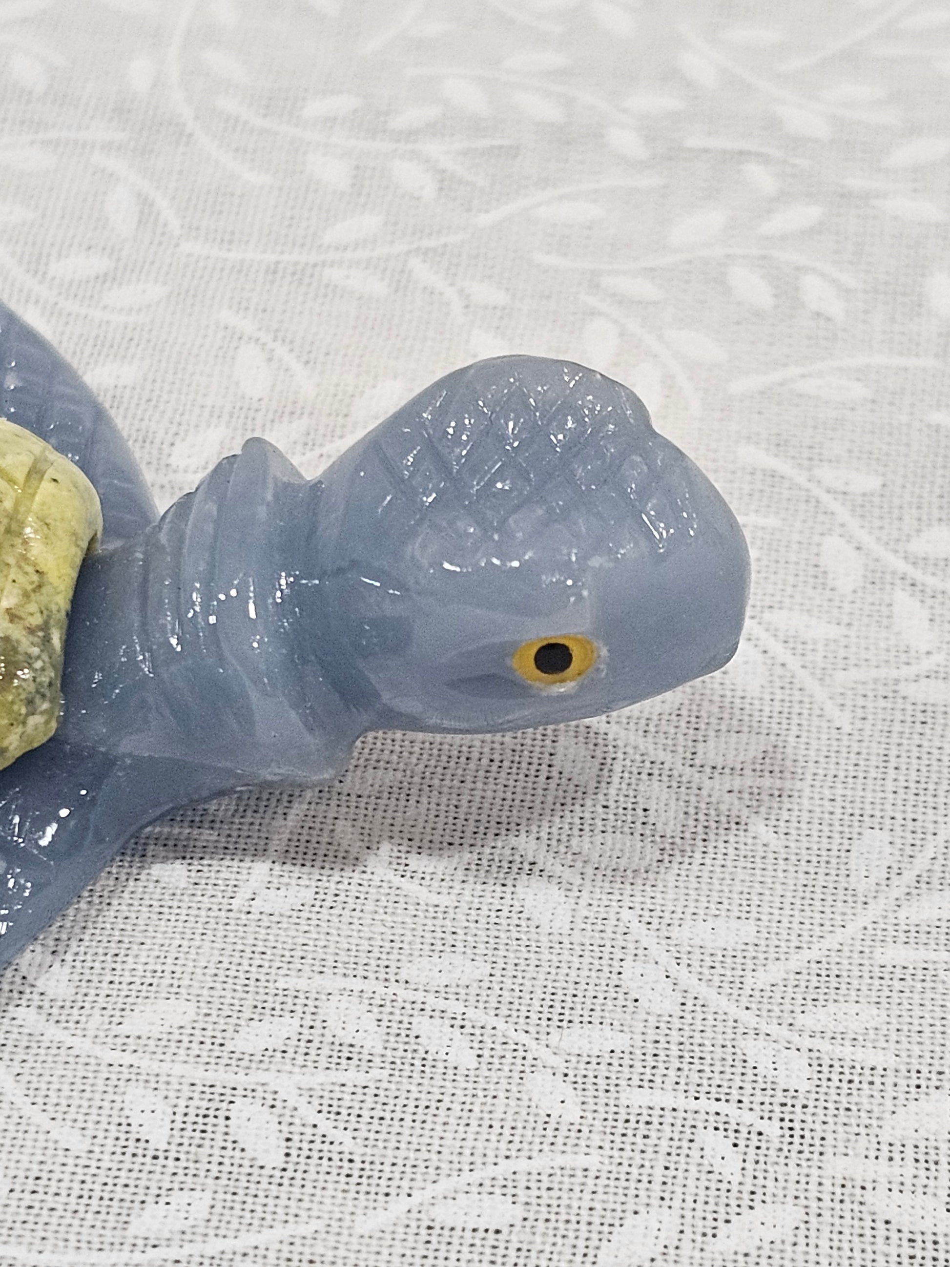 Angelite & Serpentine Crystal Turtle