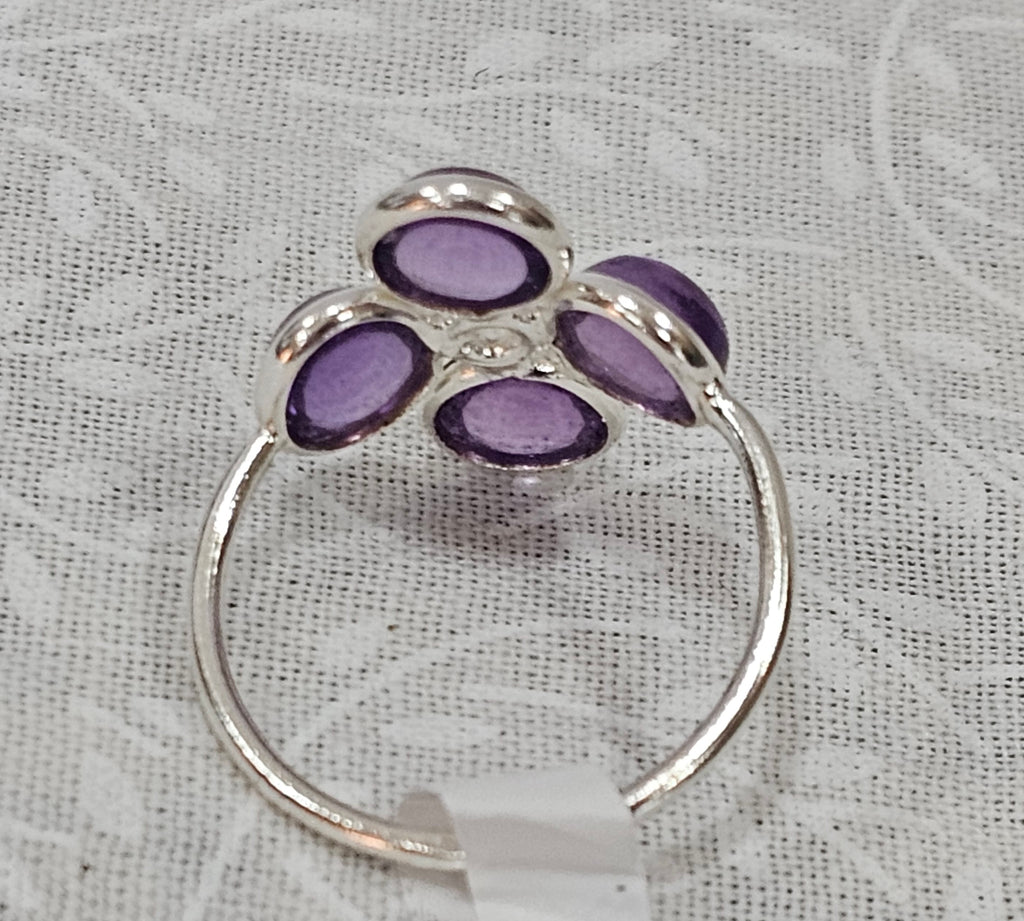 Sterling Silver Amethyst Gemstone Ring 7