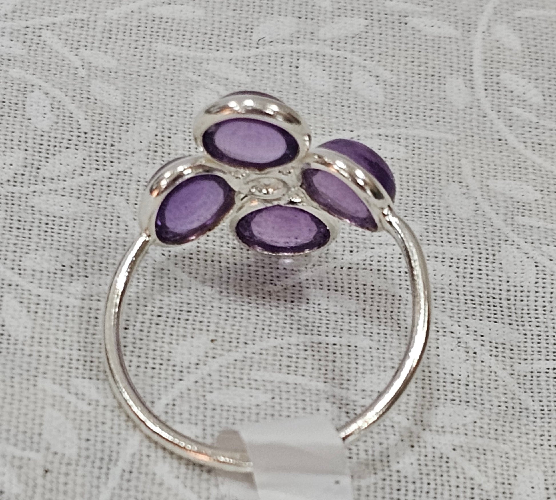 Sterling Silver Amethyst Gemstone Ring 7