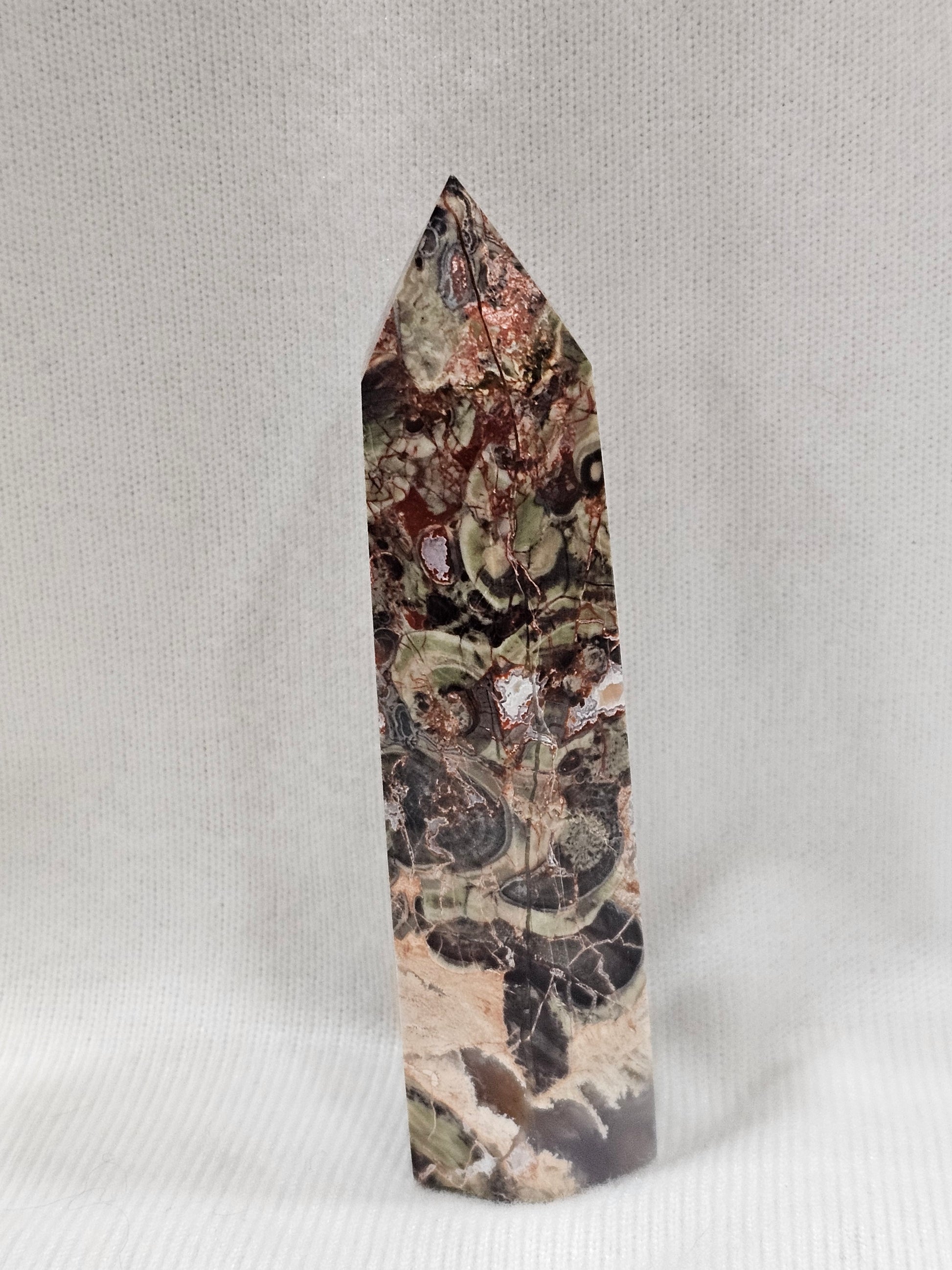 Mexican Crazy Lace Agate Crystal Tower