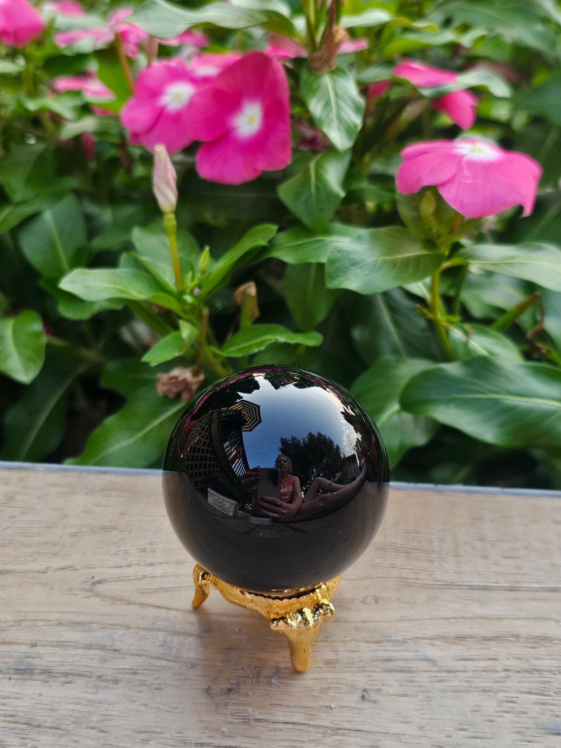 Black Obsidian Crystal Sphere