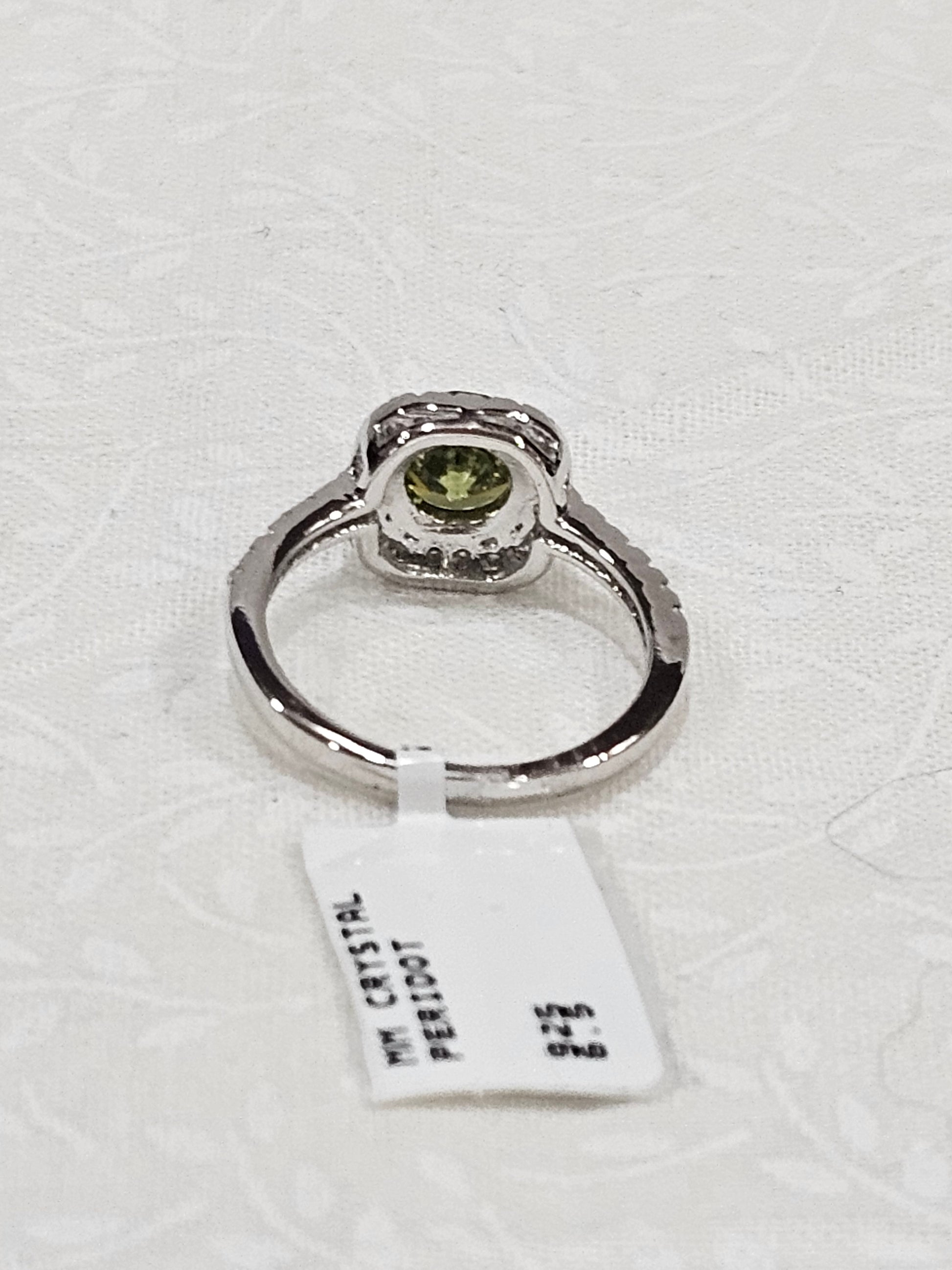 Sterling Silver Peridot Gemstone Ring August Birthstone - Size 5.5