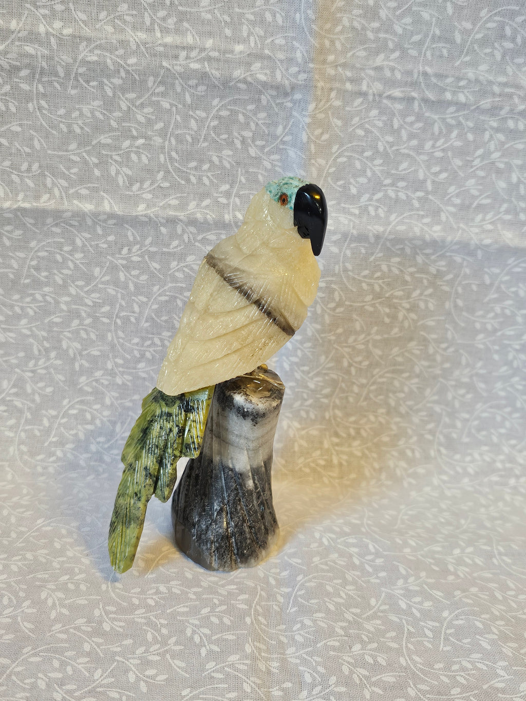 Serpentine Parrot Crystal - Natural Stone Figurine