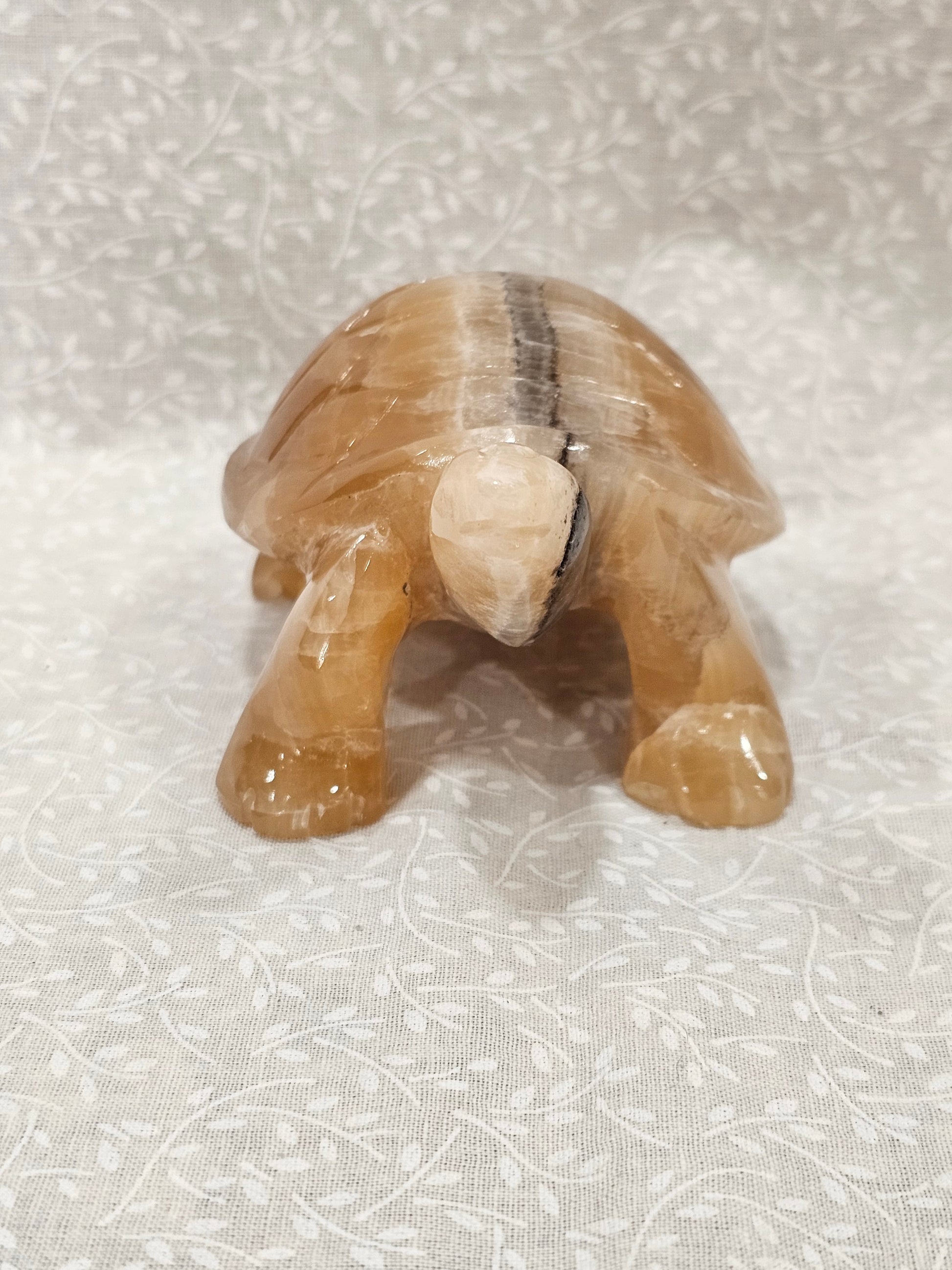 Honey Calcite Crystal Turtle 5 Inch