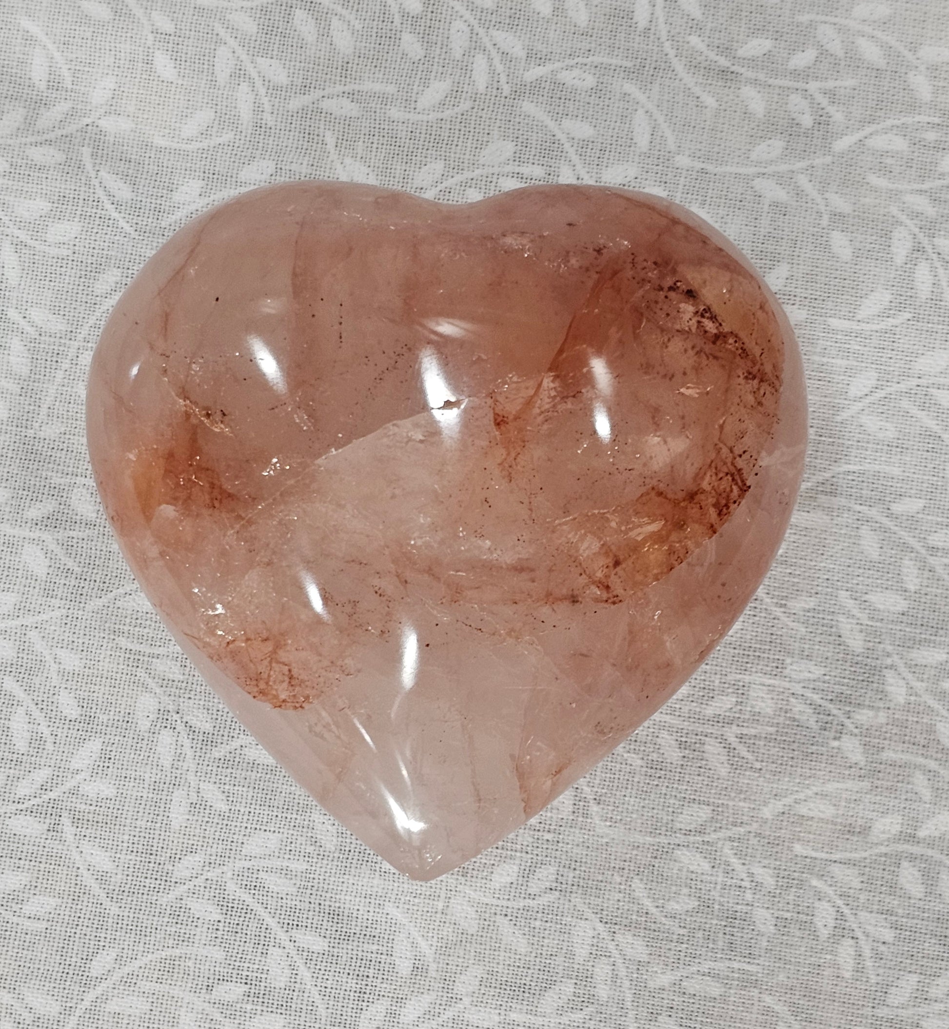 Fire Quartz Crystal Heart