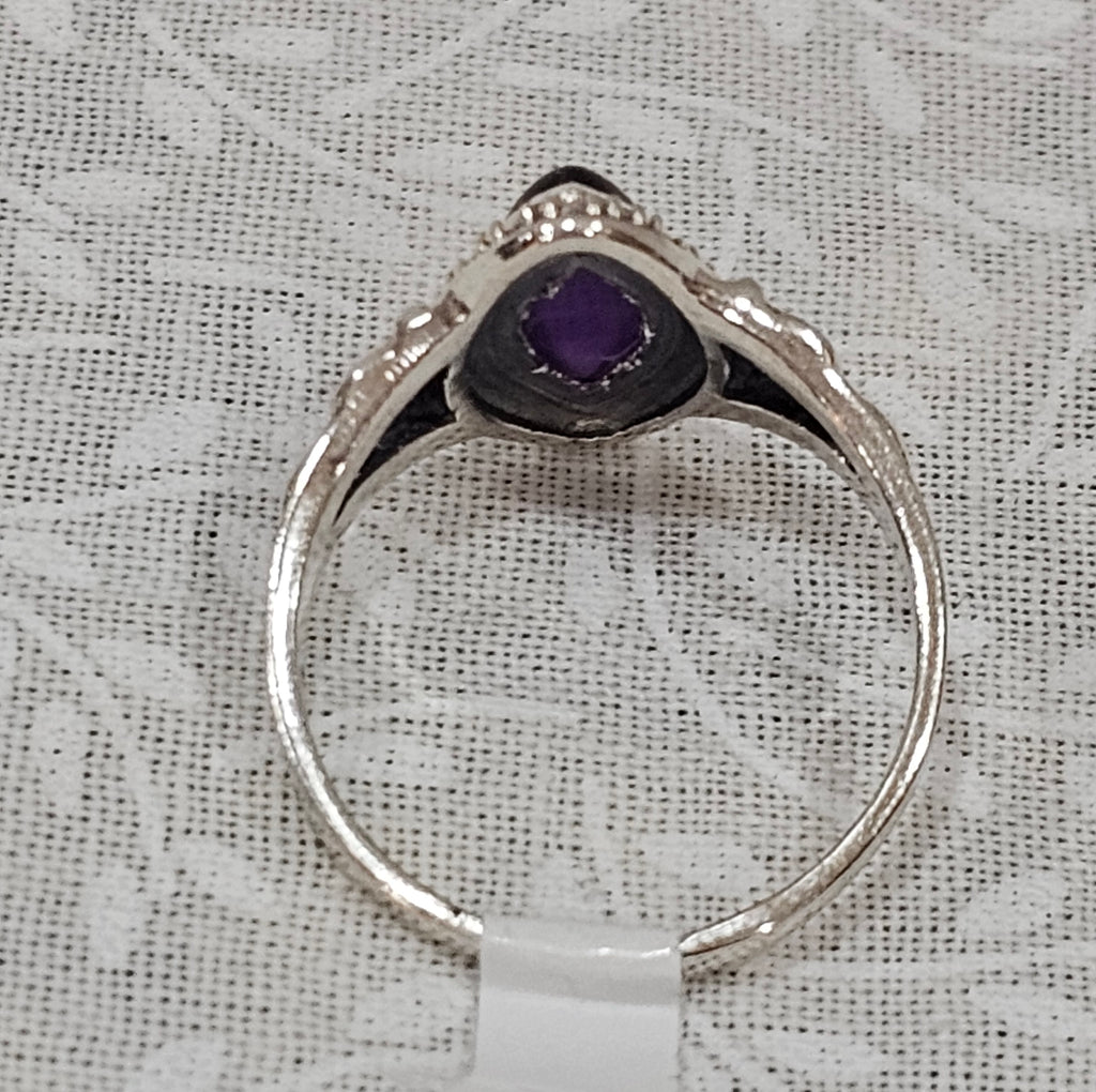 Sterling Silver Amethyst Gemstone Ring 7