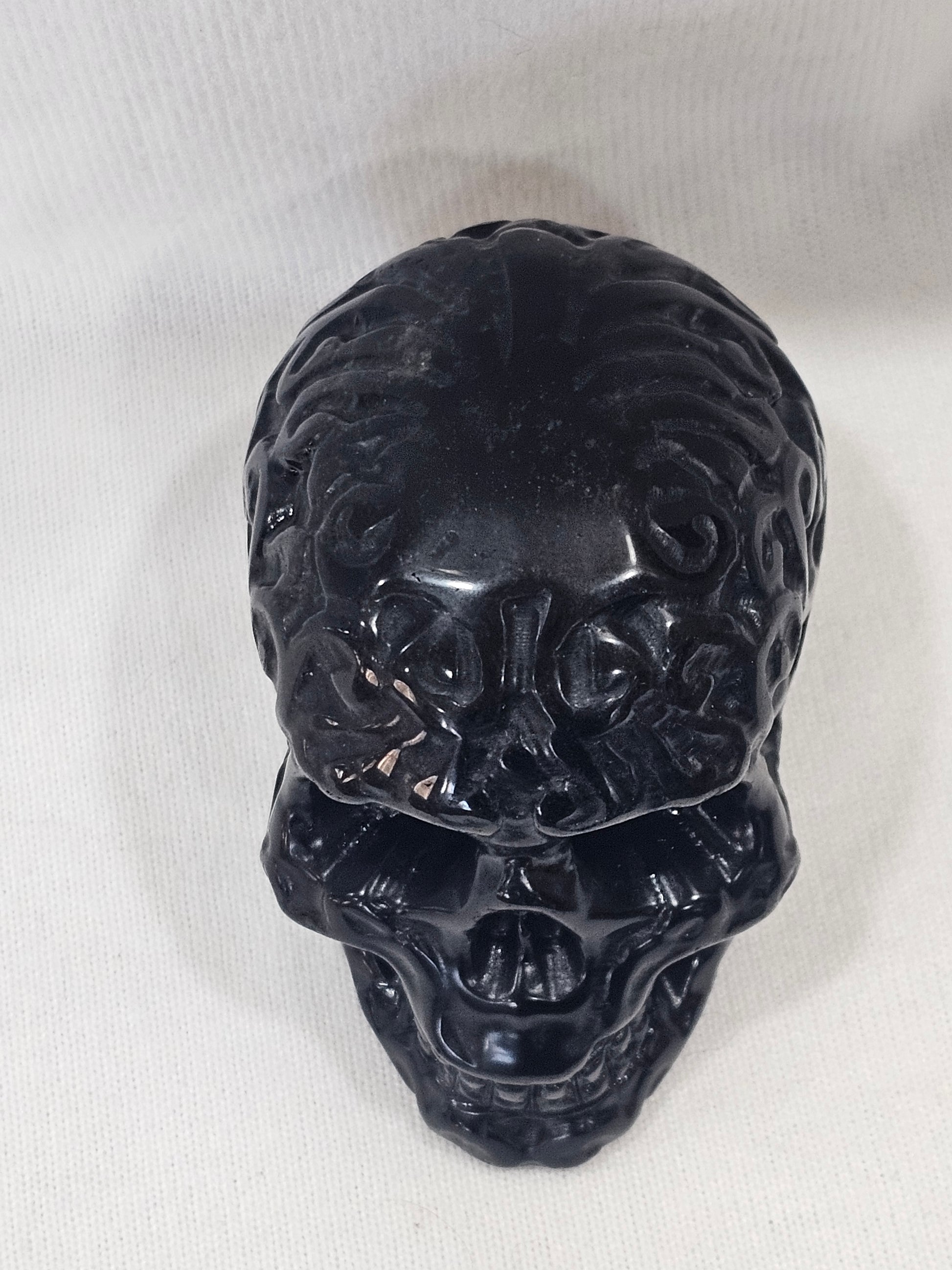 Black Obsidian Crystal Skull - 3.25" Hand Carved Stone