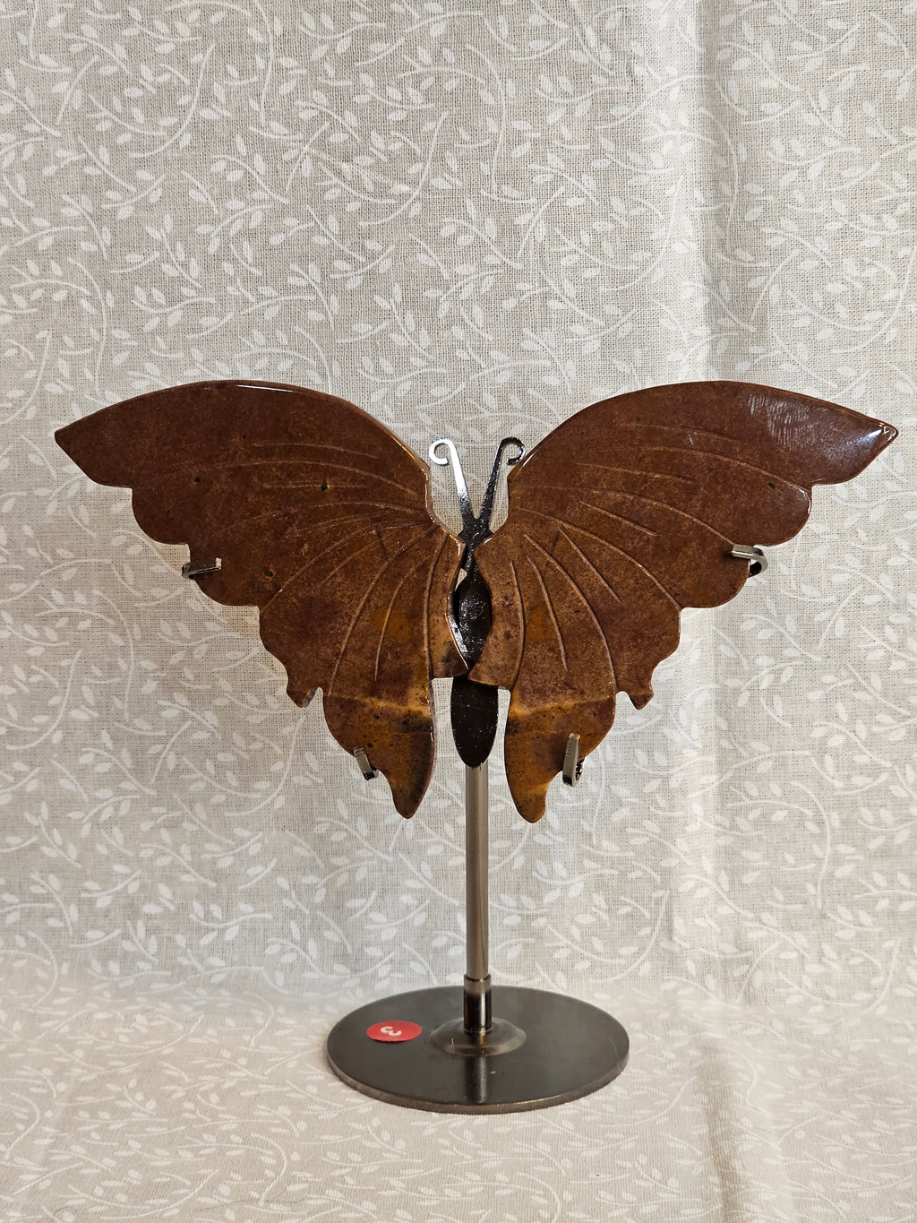 Jasper Crystal Butterfly Wings with Stand - 5 Inch Natural Stone Decor