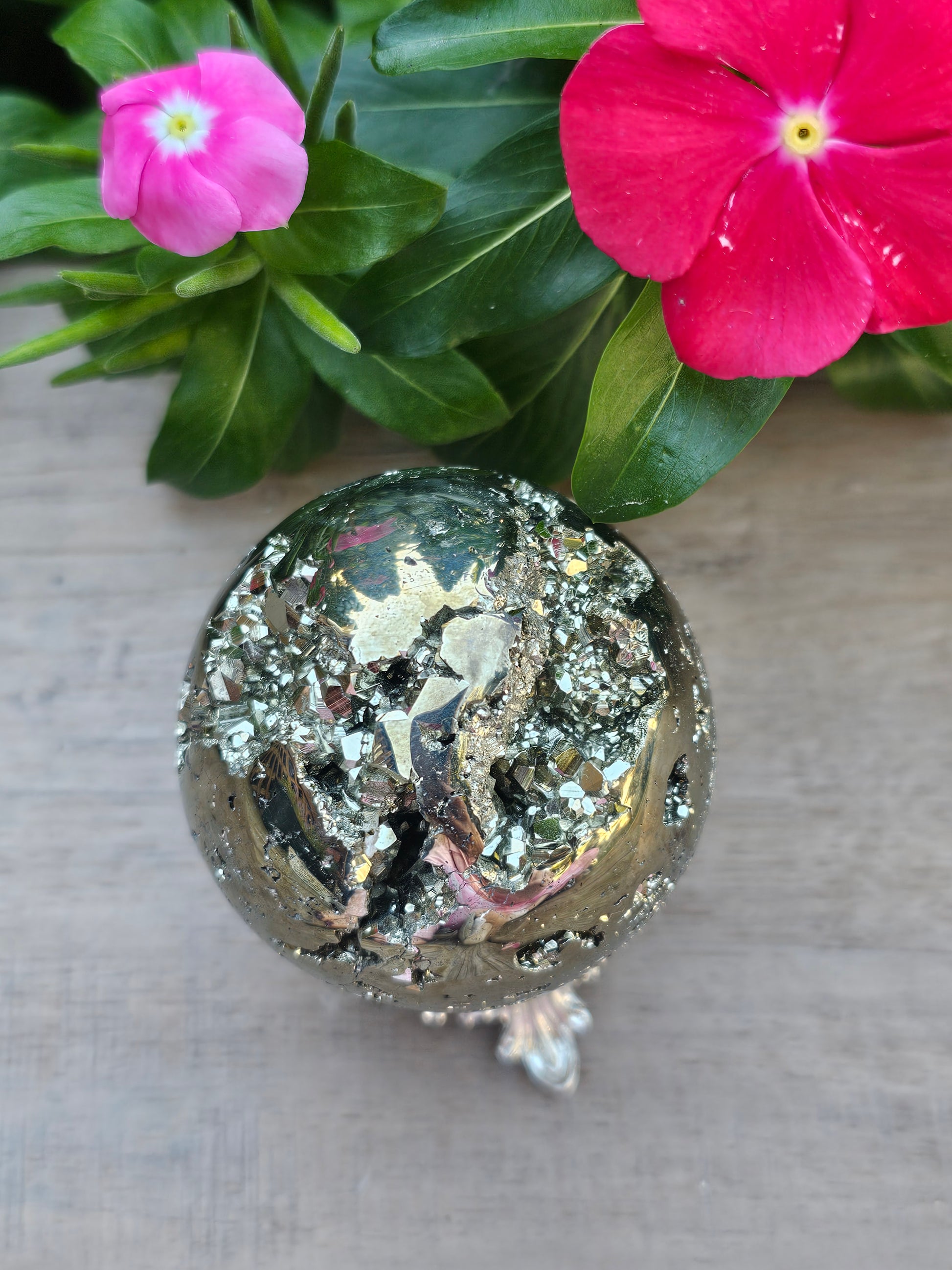 Pyrite Crystal Sphere - 58mm Natural Golden Stone Ball