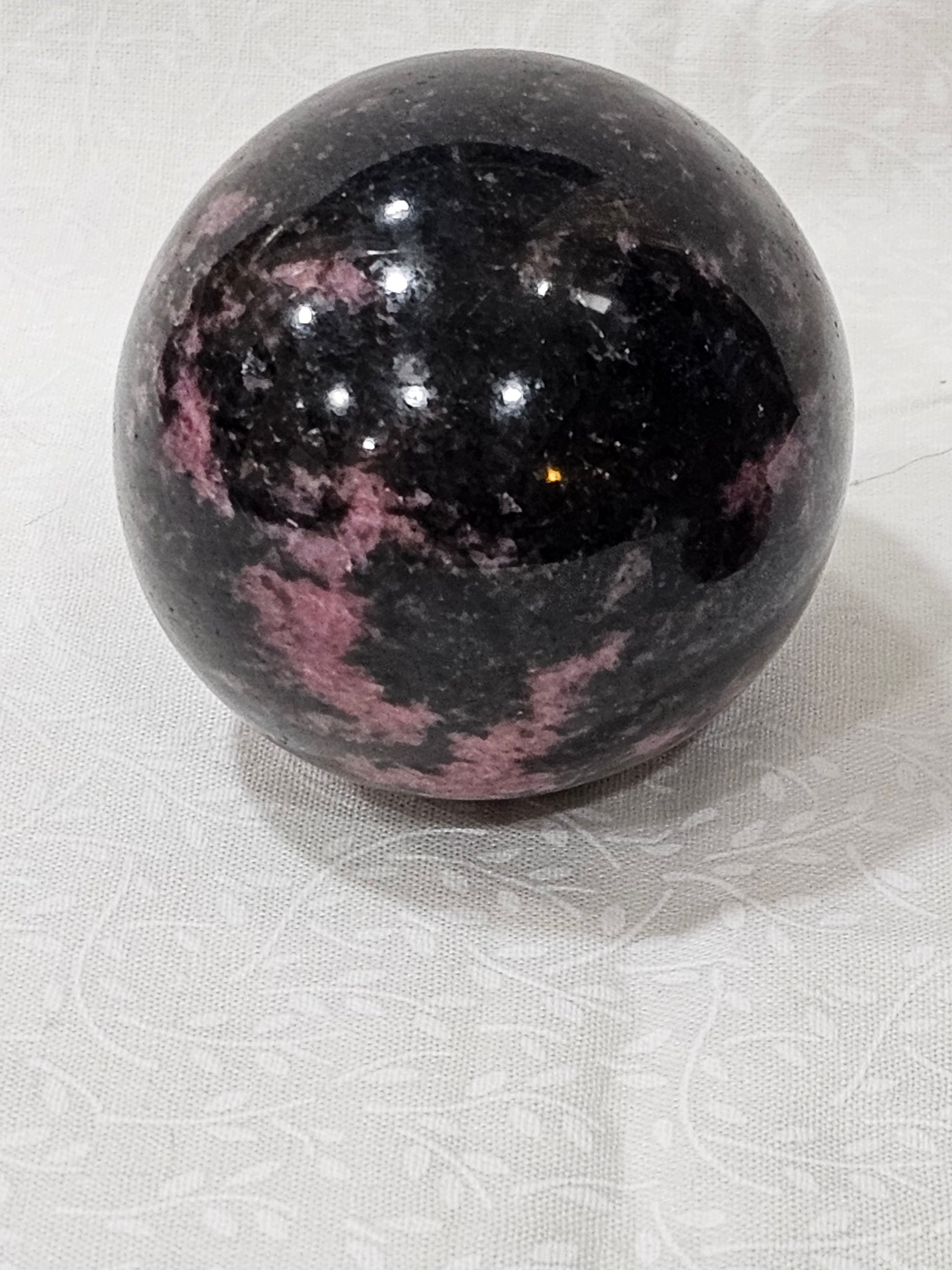 Rhodonite Crystal Egg - Natural Stone