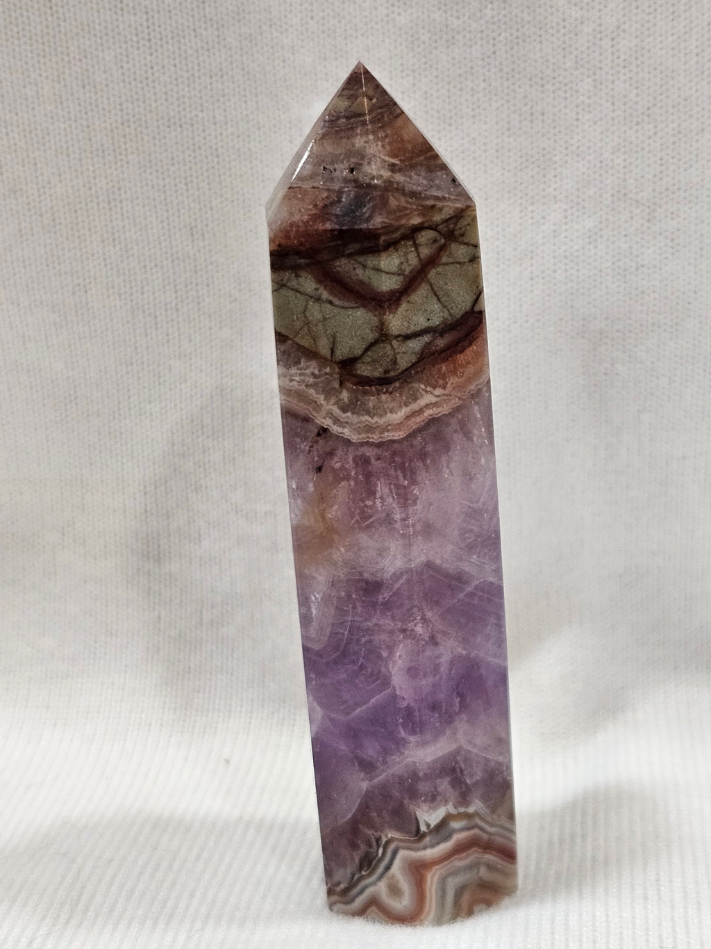 Amethyst & Crazy Lace Agate Crystal Tower