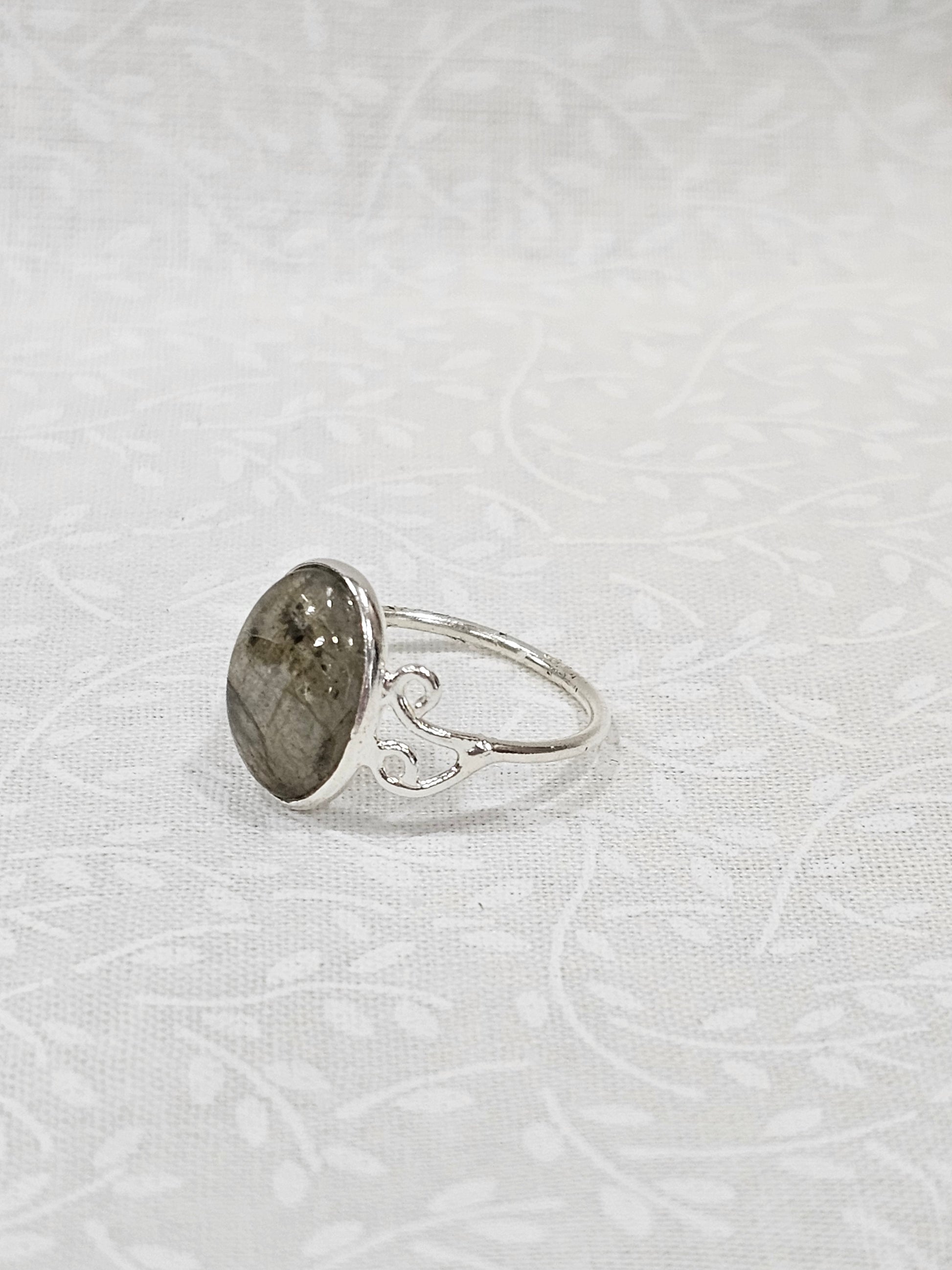 Sterling Silver Labradorite Gemstone Ring - Size 8.5