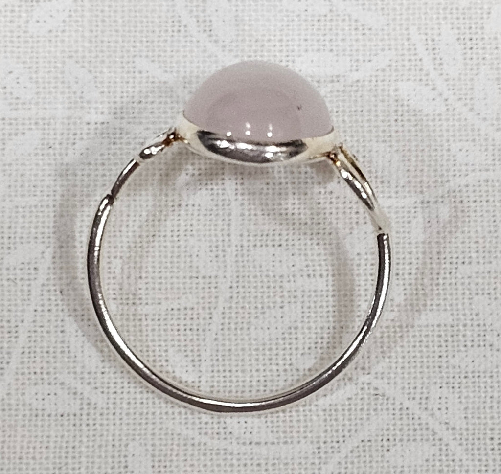 Sterling Silver Pink Quartz Gemstone Ring - Size 9