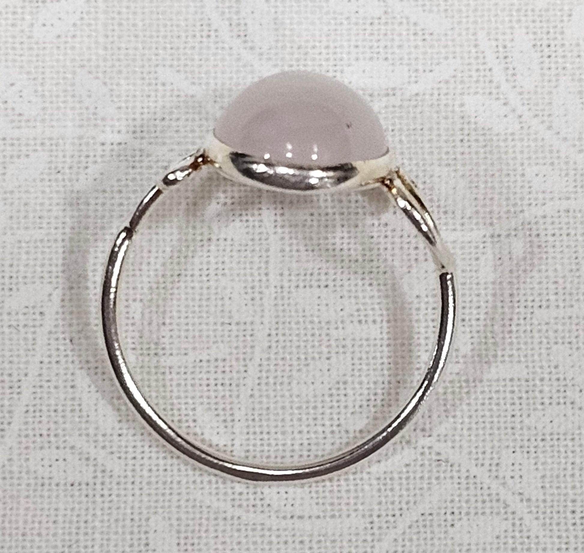 Sterling Silver Pink Quartz Gemstone Ring - Size 9