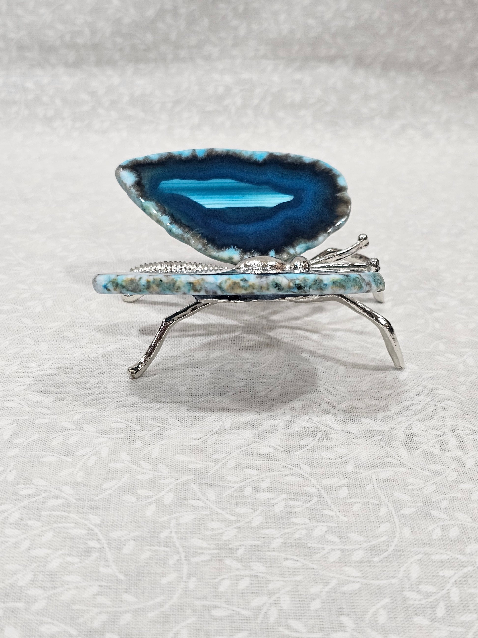 Blue Agate Crystal Butterfly