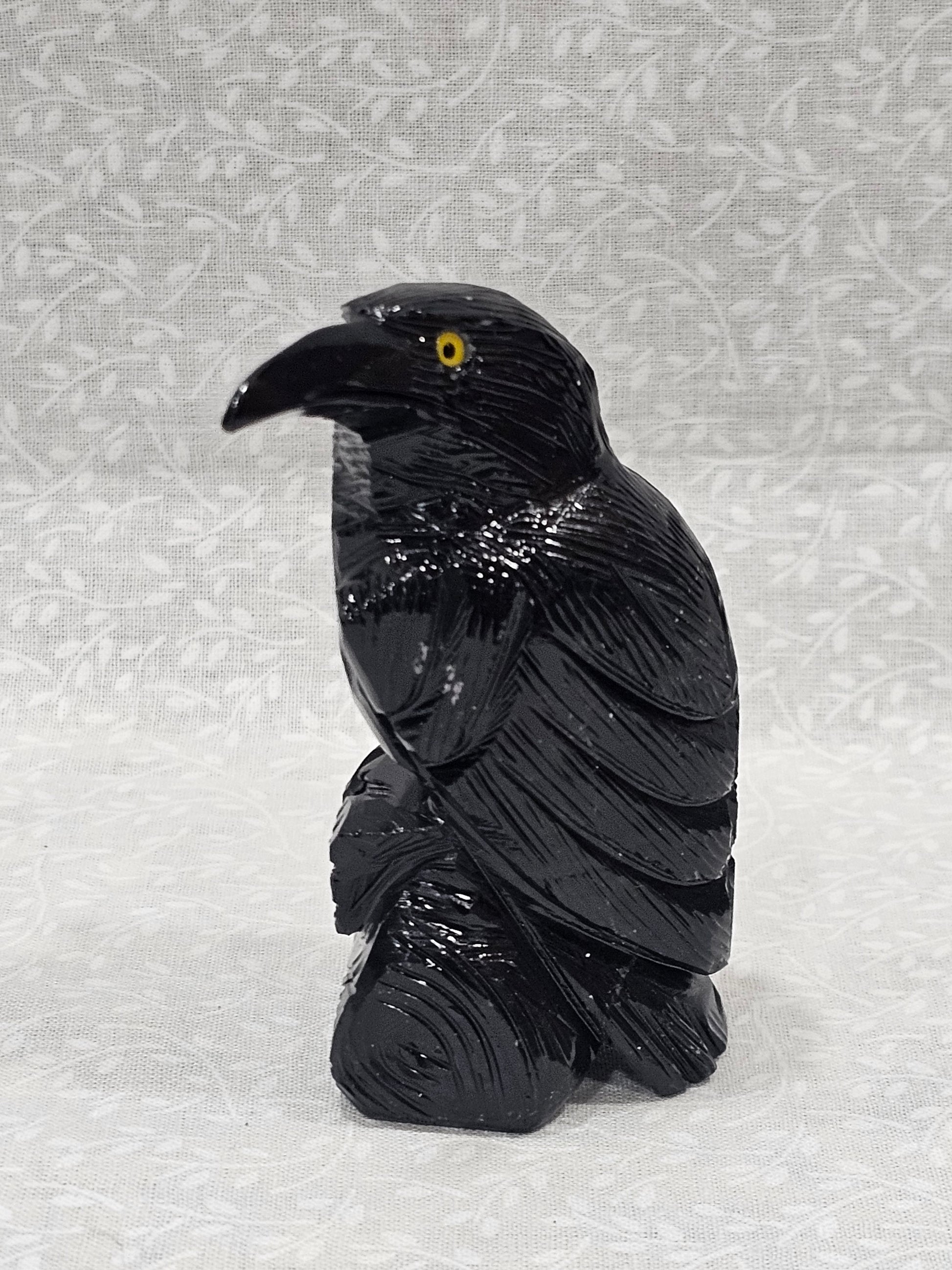 Black Onyx Crystal Raven