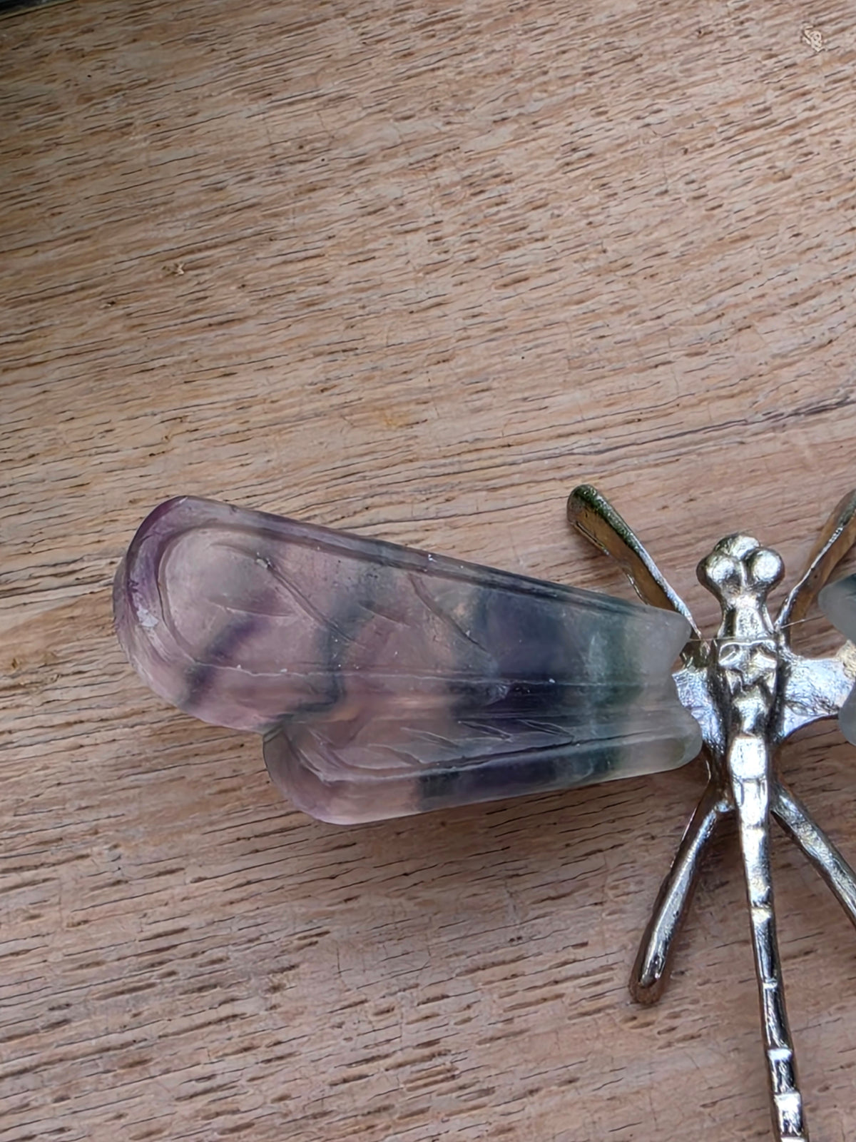 Rainbow Fluorite Crystal Dragonfly