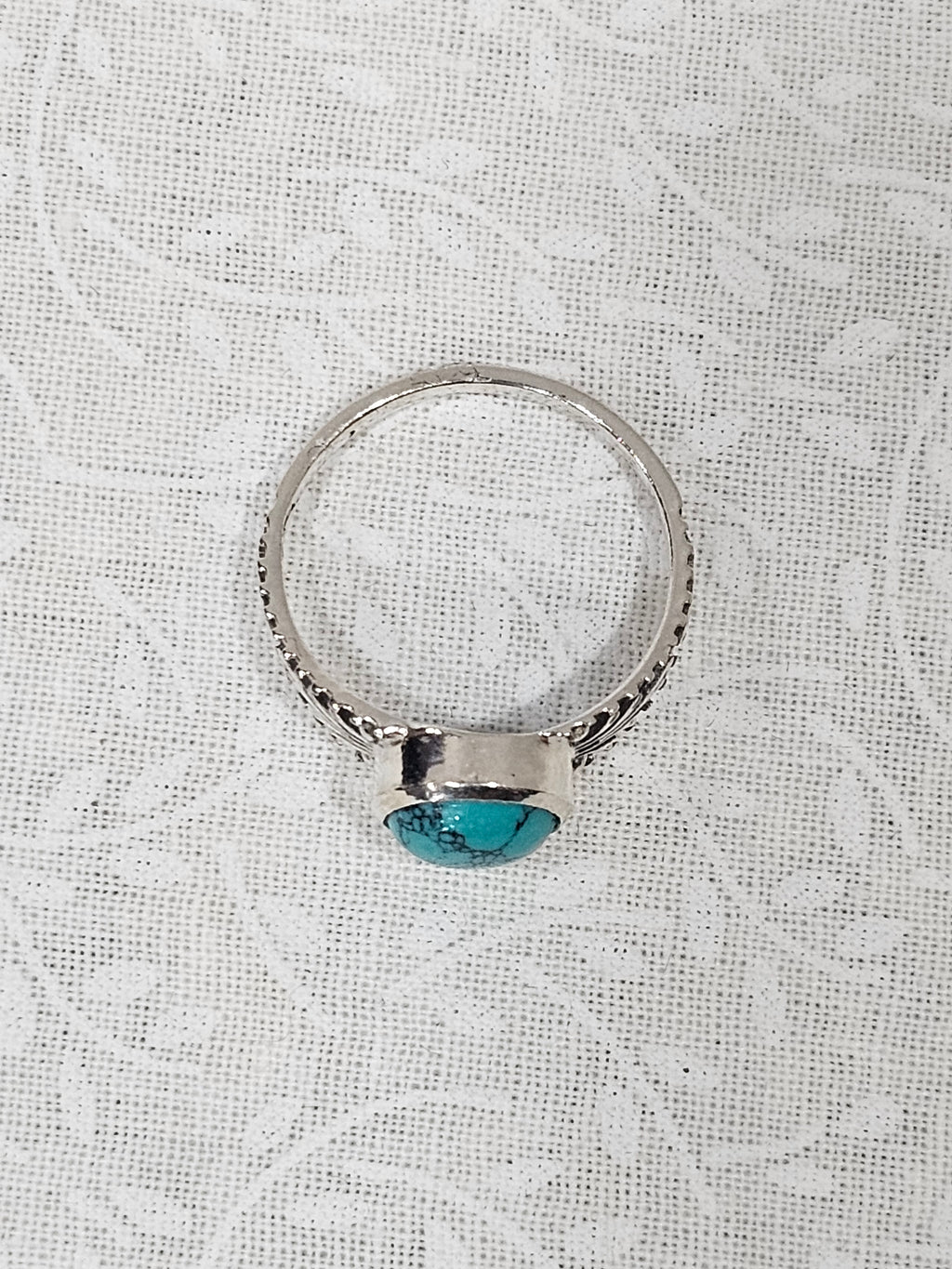 Sterling Silver Turquoise Gemstone Ring 7.5