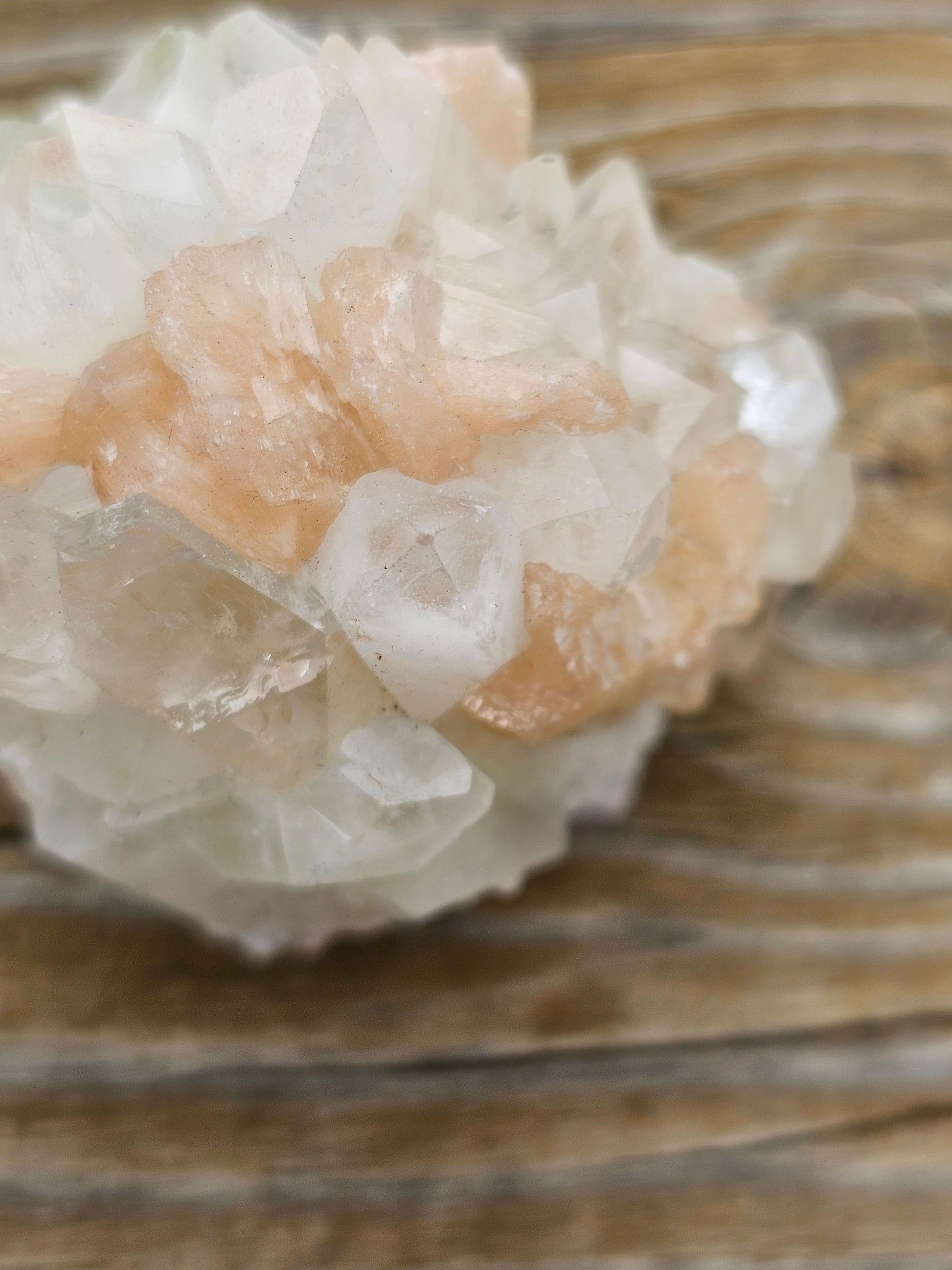 Apophyllite with Stillbite Raw Crystal Cluster