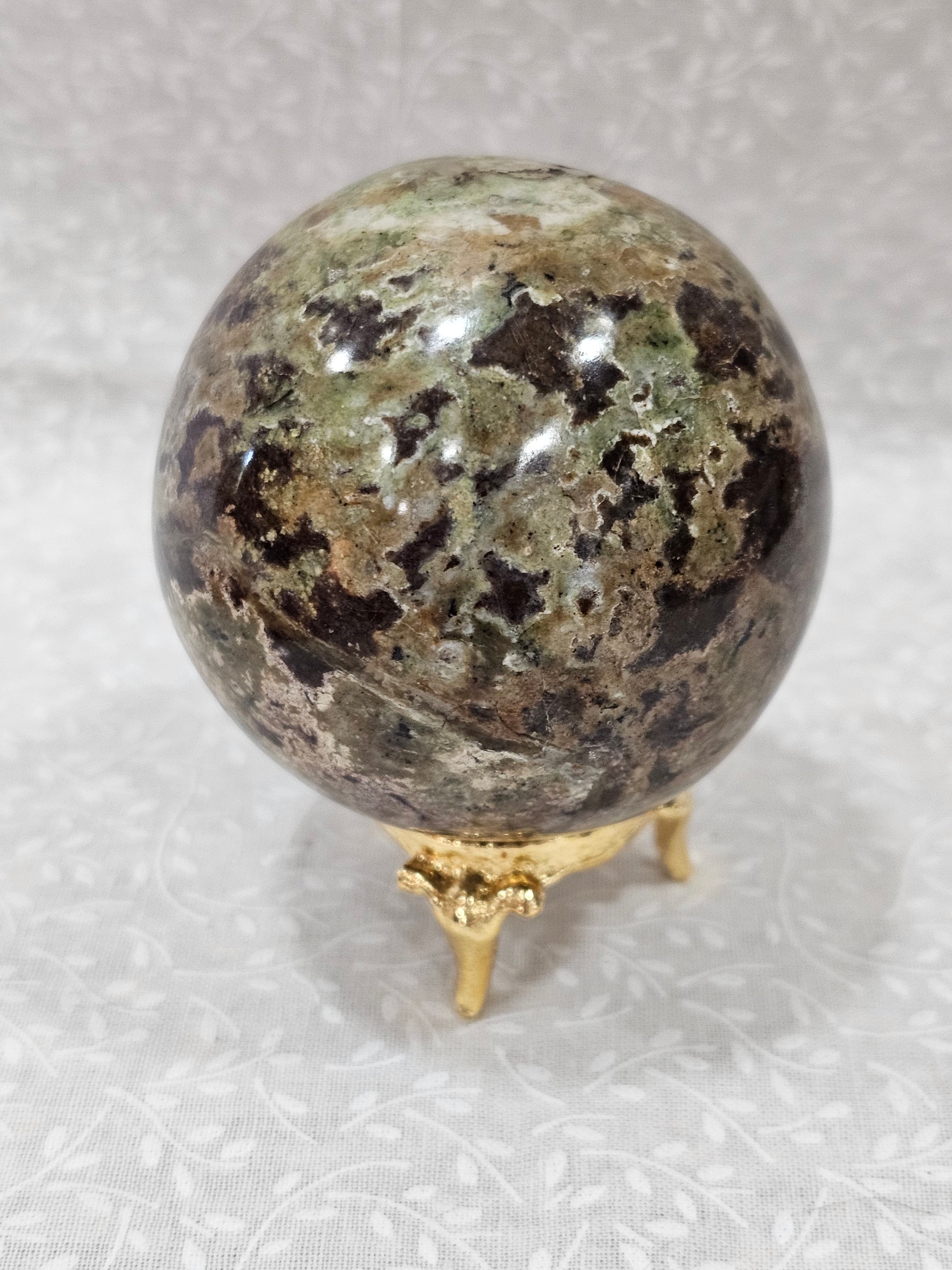 Green Cherry Blossom Crystal Sphere