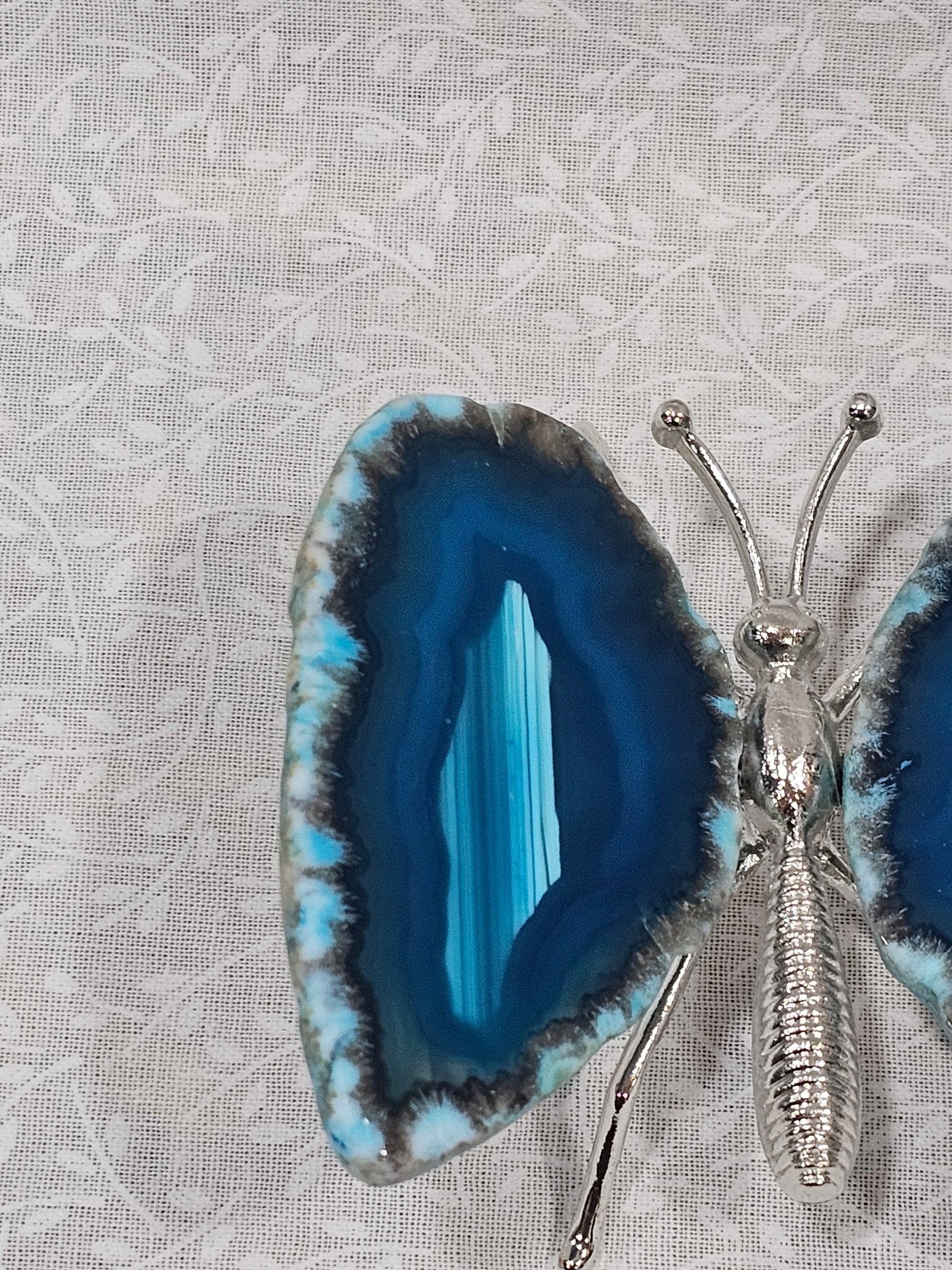 Blue Agate Crystal Butterfly