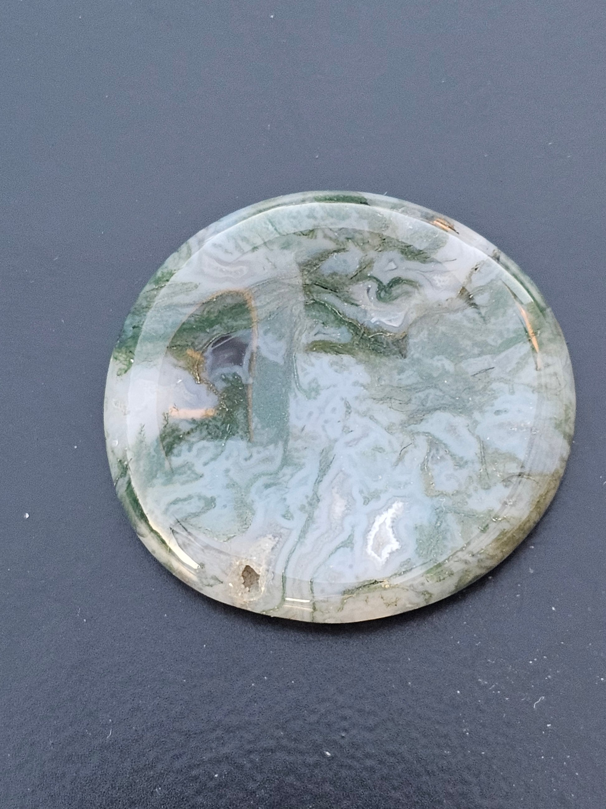 Moss Agate Crystal Worry Stone
