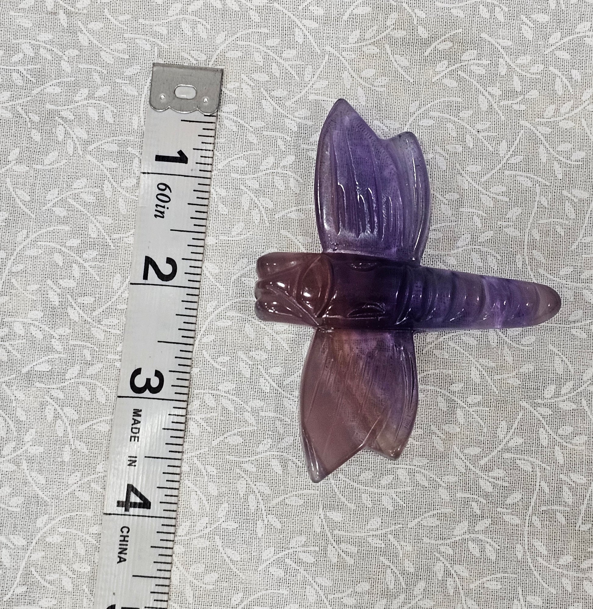 Purple Fluorite Crystal Dragonfly