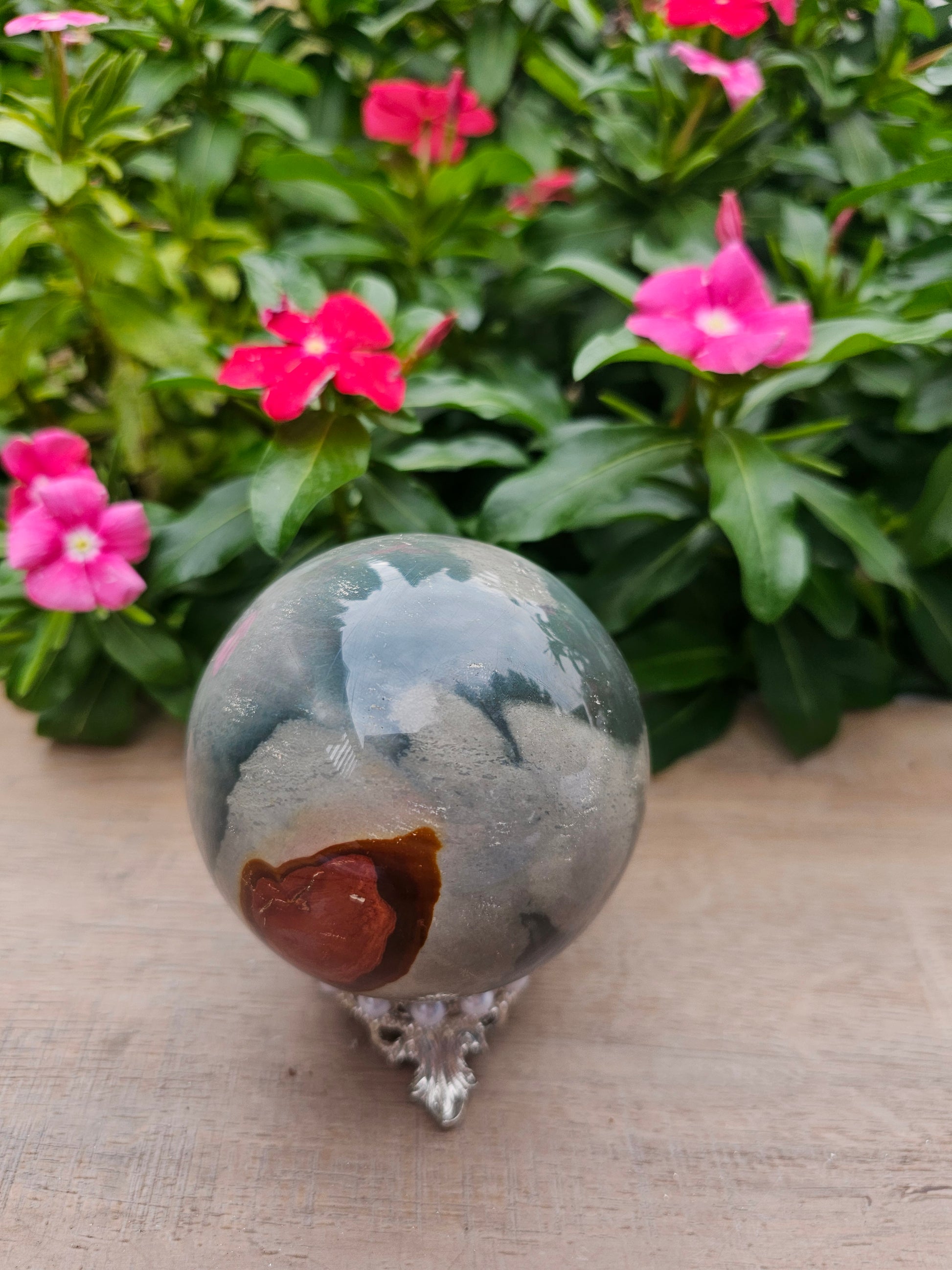 Polychrome Jasper Sphere 80mm - Premium Madagascar Desert Jasper Crystal Ball