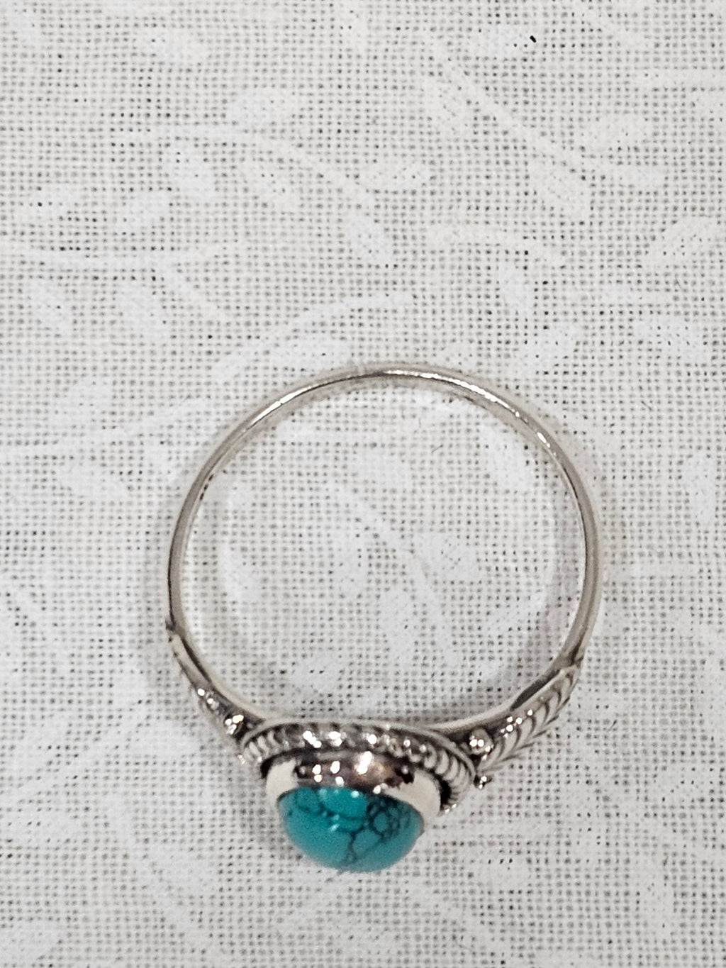 Sterling Silver Turquoise Gemstone Ring 7.5