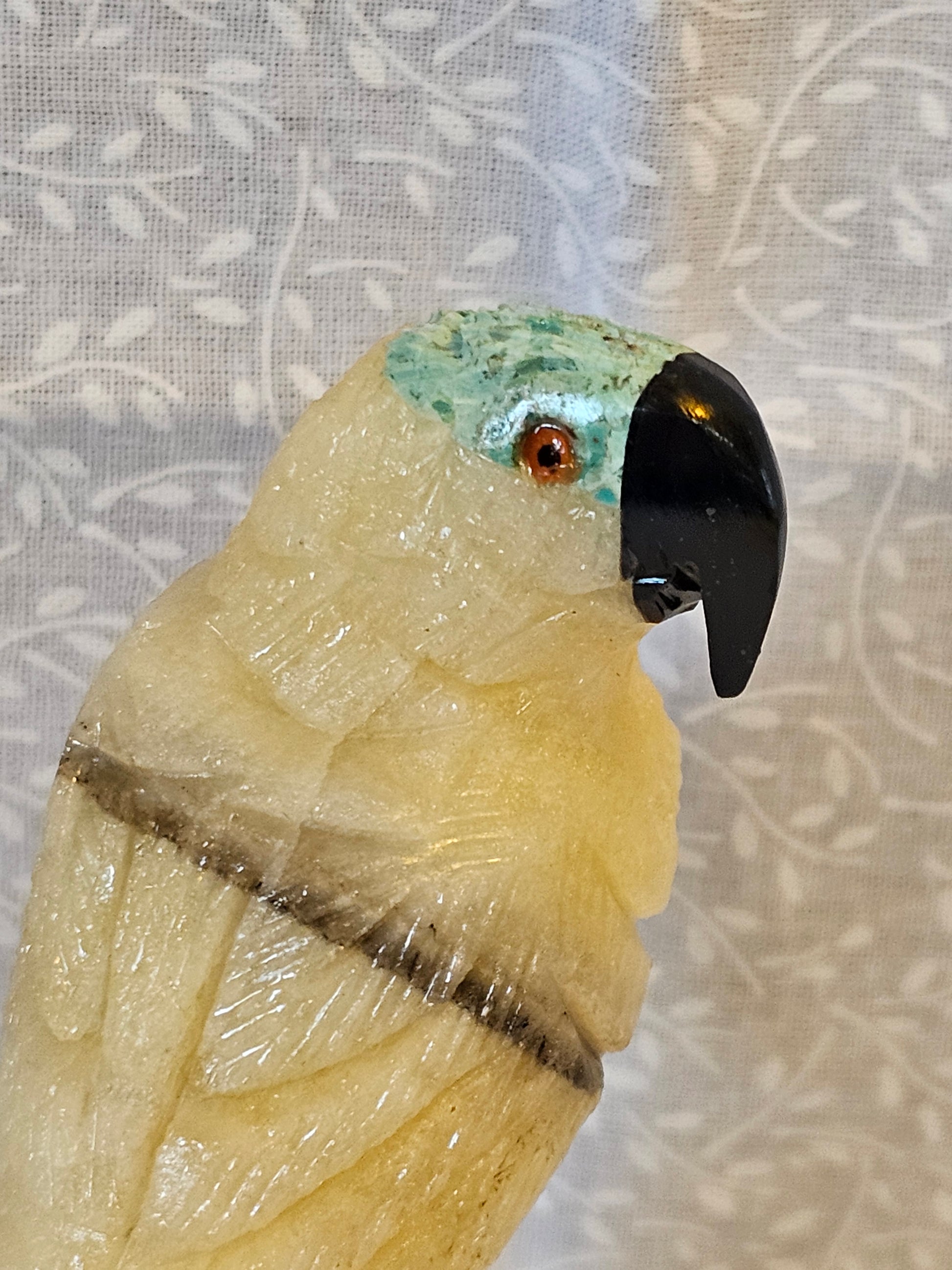 Serpentine Parrot Crystal - Natural Stone Figurine