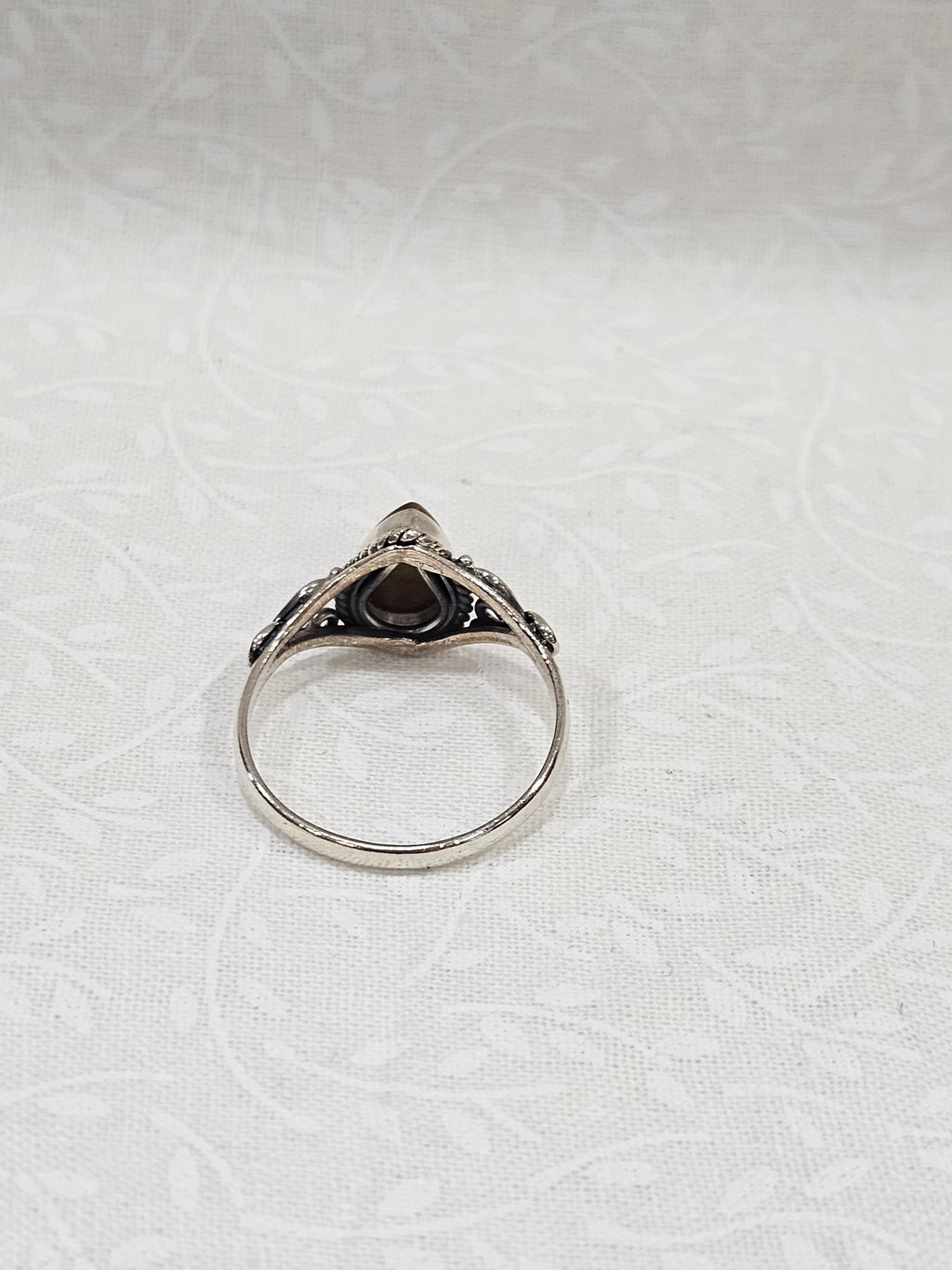 Sterling Silver Tiger Eye Crystal Gemstone Ring - Size 2