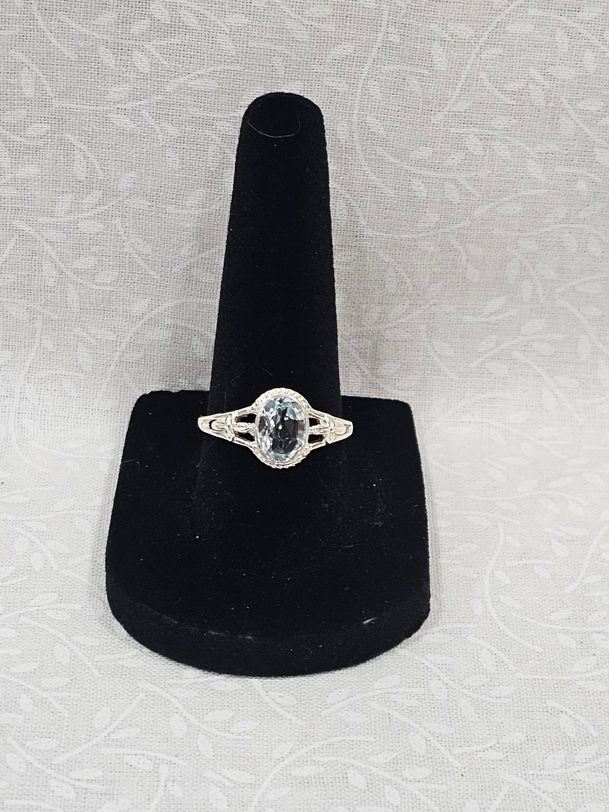 Sterling Silver Aquamarine Gemstone Ring 7.5