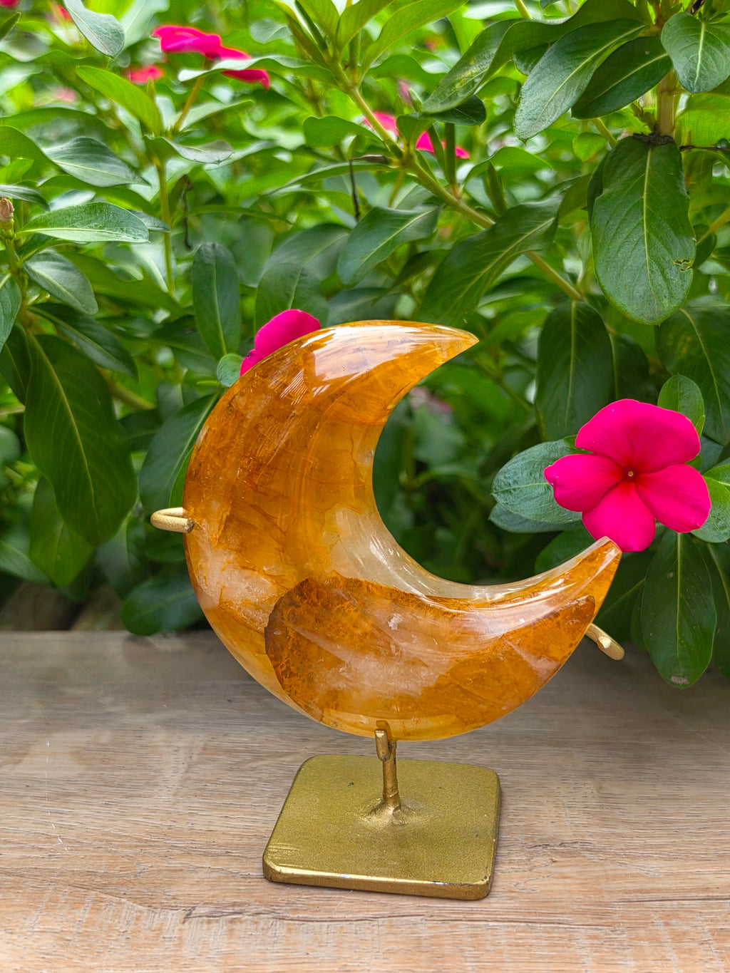 Golden Healer Crescent Moon on Stand