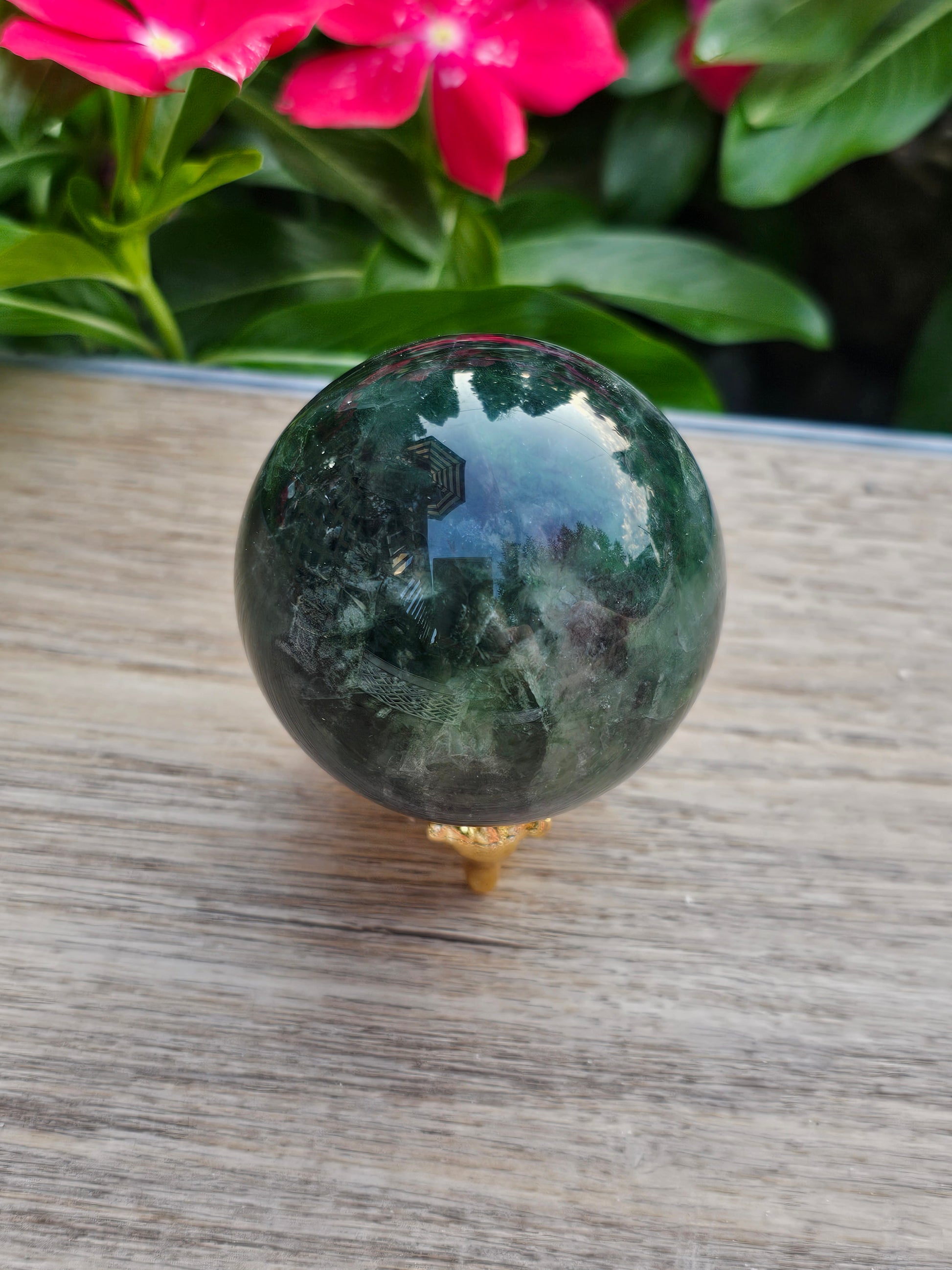Rainbow Fluorite Crystal Sphere