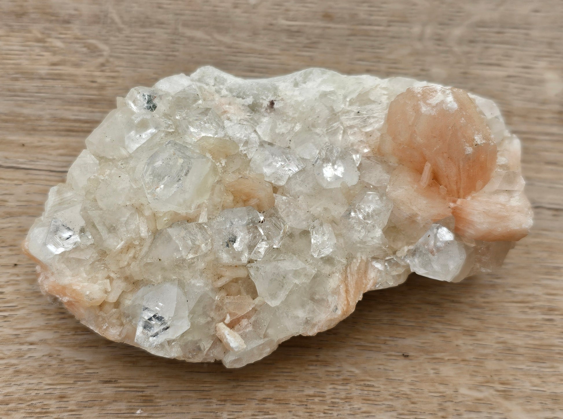 Apophyllite with Stillbite Raw Crystal Cluster