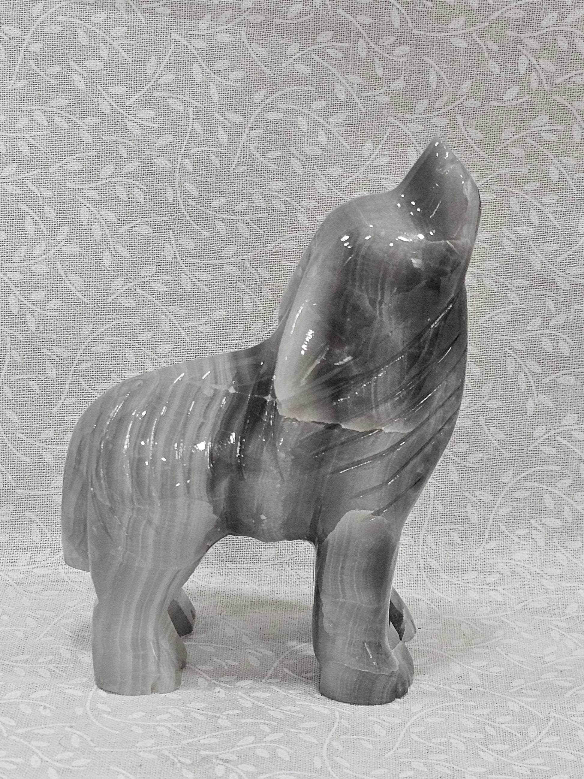 Banded Agate Crystal Wolf